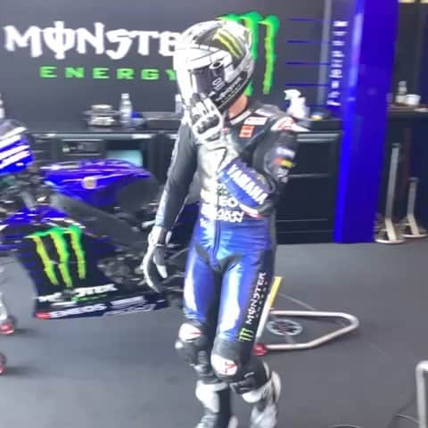 のインスタグラム：「And just like that we've (re)started the 2020 @motogp Championship 👊💥 . . #MonsterYamaha  #MotoGP  #MotoGPisBack  #SpanishGP  @maverick12official」