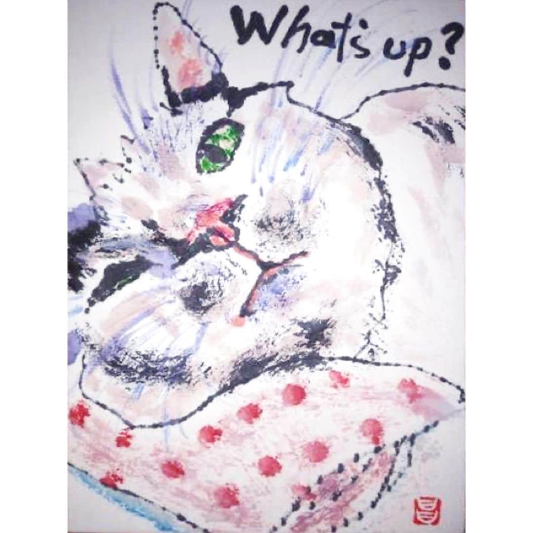Kachimo Yoshimatsuさんのインスタグラム写真 - (Kachimo YoshimatsuInstagram)「宮崎昌子さんが枕を使うナナクロを描いてくれました。ありがとうございました。 #うちの猫ら #ナナクロの絵 #nanakuro #ナナクロ　#猫 #ねこ #cat #ネコ #catstagram #ネコ部 http://kachimo.exblog.jp」7月15日 15時15分 - kachimo