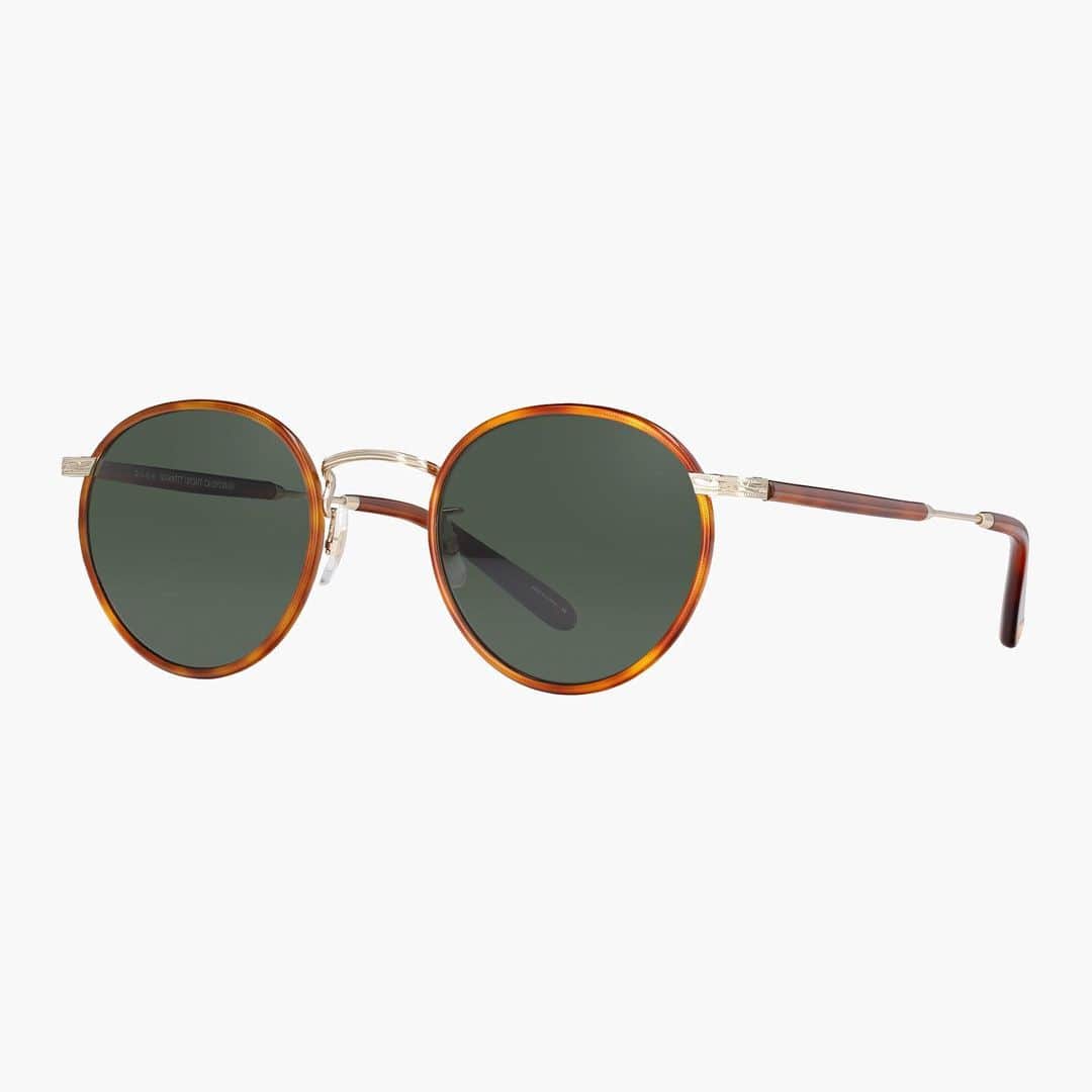 ジーエルシーオーのインスタグラム：「A vintage-inspired round metal sunglass with windsor rims and acetate temples, Wilson Sun in Butterscotch Tortoise.」