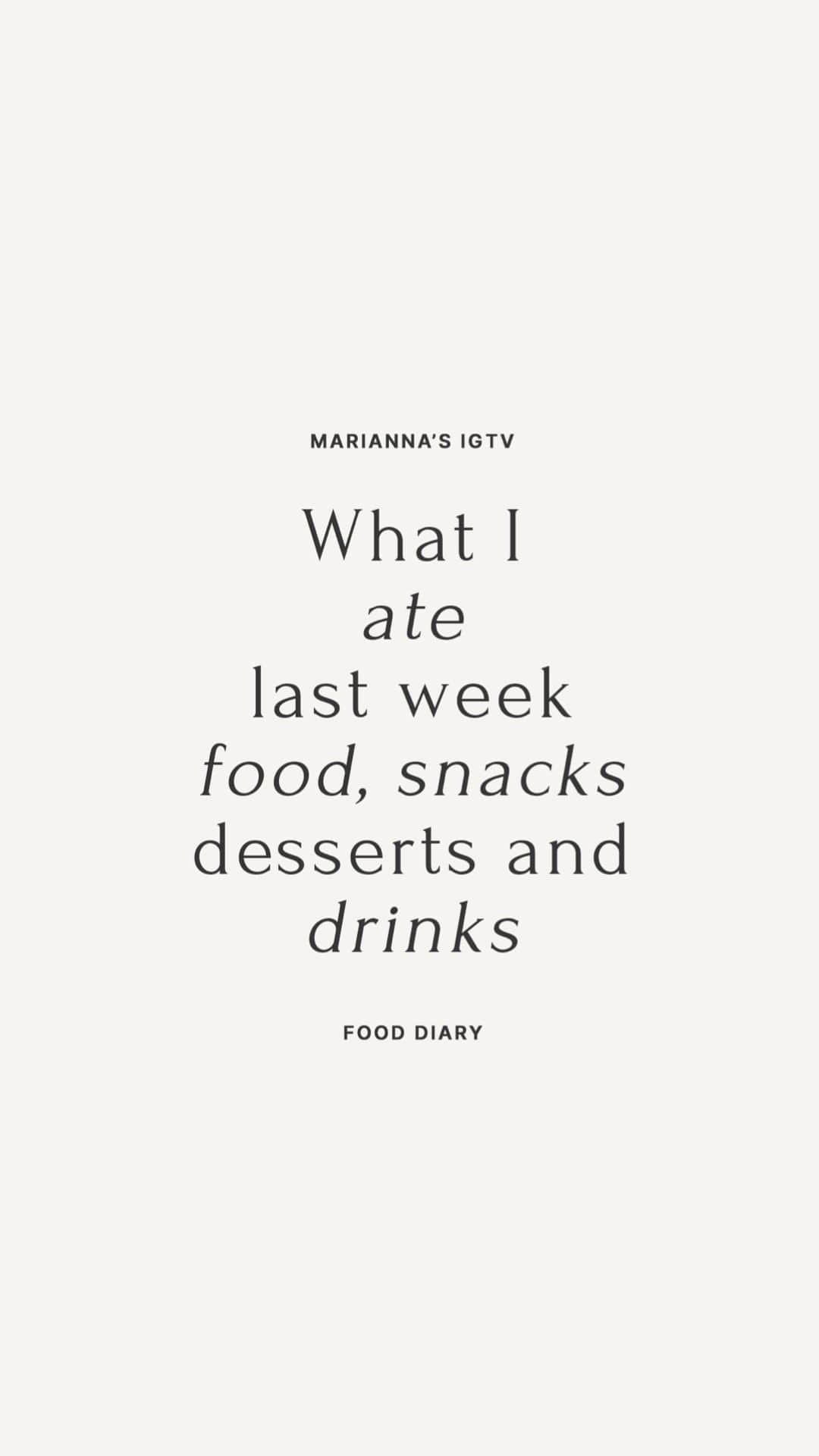 Marianna Hewittのインスタグラム：「What I eat in a day is always highly requested, so I wanted to share some of the foods, snacks, desserts and drinks I had last week. This isn't all the things I ate, but I tried to get most of it. At the end of each section, I made a list of the foods so you can screenshot them if you would like.  I try and opt for healthier ingredients and yummy foods. I have a serious sweet tooth and I love to snack. I do try and get enough protein and vegetables in my meals. I don't follow a diet and I don't eat for weight loss. I'm not on any kind of plan like keto or paleo or food combining. I'm also not an expert in those things, so if you are interested - there are so many great resources online to learn from the people who are educated to share with you!  If you have any questions, leave a comment for me below ⤵️」