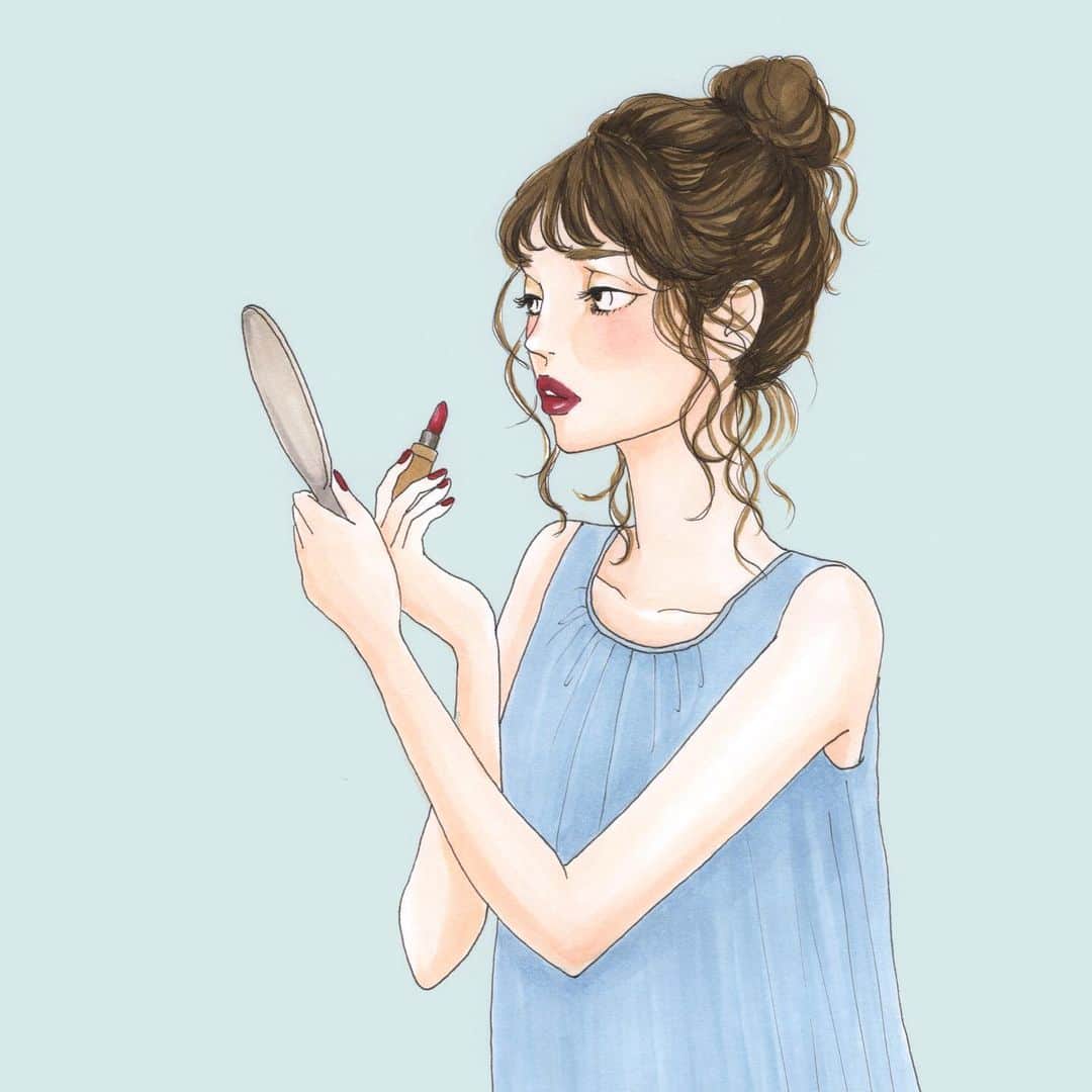 Machiさんのインスタグラム写真 Machiinstagram メイク中 おすすめコスメ コスメ 化粧品 コスメイラスト メイクイラスト メイク Illustration Watercolor Watercolorpainting Pen Pendrawing Drawing Copic イラスト ペン画 コピック