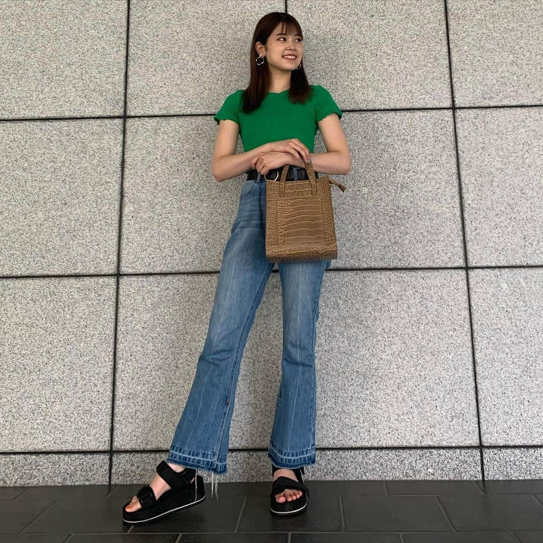 吉川七瀬さんのインスタグラム写真 - (吉川七瀬Instagram)「緑あんま着ないけどかわいい🟢 #夏コーデ　#私服コーデ」7月15日 20時31分 - yoshikawa_nanase