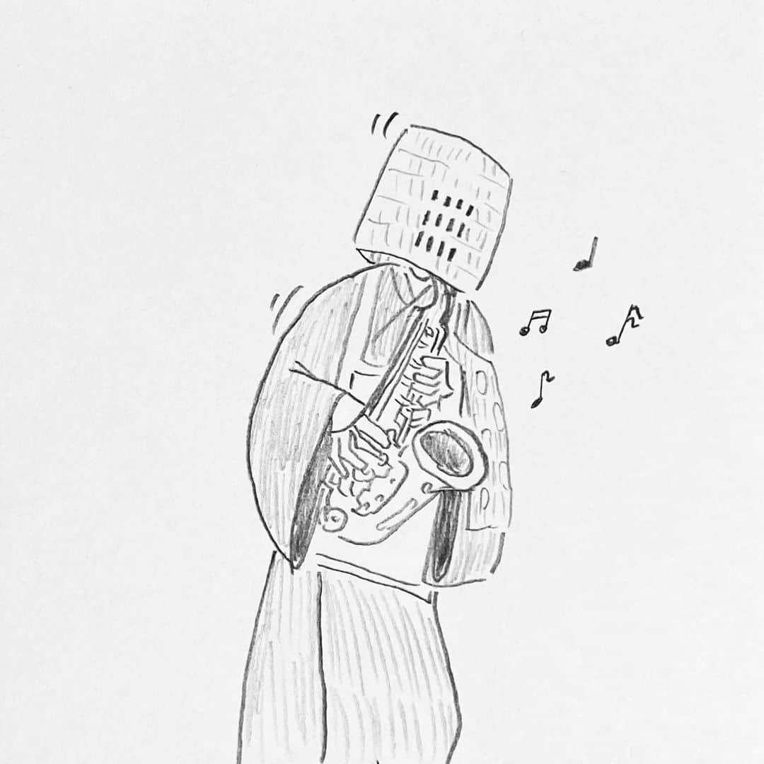 新山大さんのインスタグラム写真 - (新山大Instagram)「あの被ってるカゴみたいなやつ欲しいな…。 #三コマ漫画 #3コマ漫画 #一日一作品 #80作品目 #虚無僧」7月15日 21時29分 - dai_niiyama