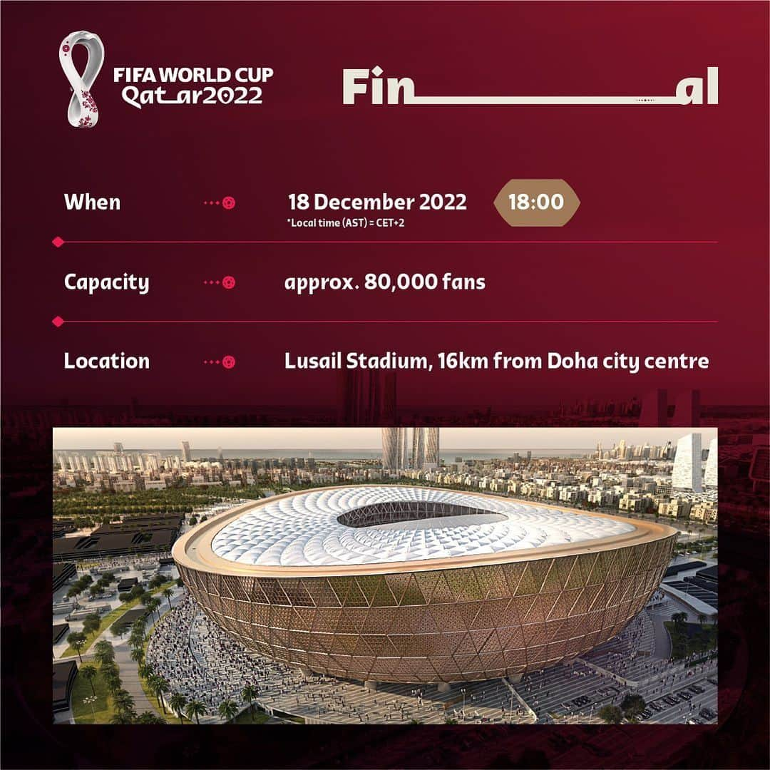 FIFAワールドカップさんのインスタグラム写真 - (FIFAワールドカップInstagram)「#Qatar2022 Match Schedule is confirmed⁣ ⁣ 🏟️ Al Bayt Stadium to host Opening Match on 21 Nov⁣⁣ 🏟️ Final to take place at Lusail Stadium on 18 Dec ⁣ #WorldCup #Qatar」7月15日 21時30分 - fifaworldcup