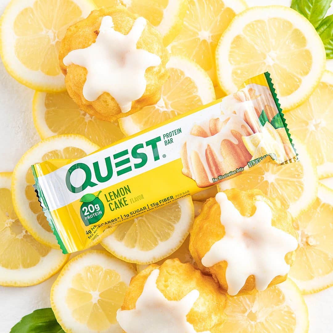 questnutritionさんのインスタグラム写真 - (questnutritionInstagram)「When Quest gives you lemons, enjoy Lemon Cake! 🍋🍰😍 Covered in a sweet drizzle with lemon cake chunks throughout, bite into the sweet & zesty taste knowing you’re getting 20g protein, 4g net carbs, & 1g of sugar. 🙌 • AVAILABLE NOW only on QuestNutrition.com & @Amazon.💙 #OnaQuest #QuestBar #QuestNutrition」7月15日 22時00分 - questnutrition