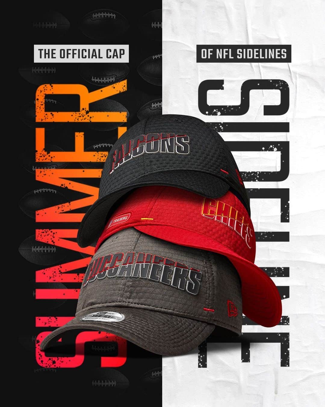 ニューエラ・キャップのインスタグラム：「Introducing the NFL Summer Sideline Collection. This collection will be worn on-field throughout the opening weeks of the 2020 NFL Season, along with Training Camps. Shop the official collection now at neweracap.com . Link in bio 🏈」