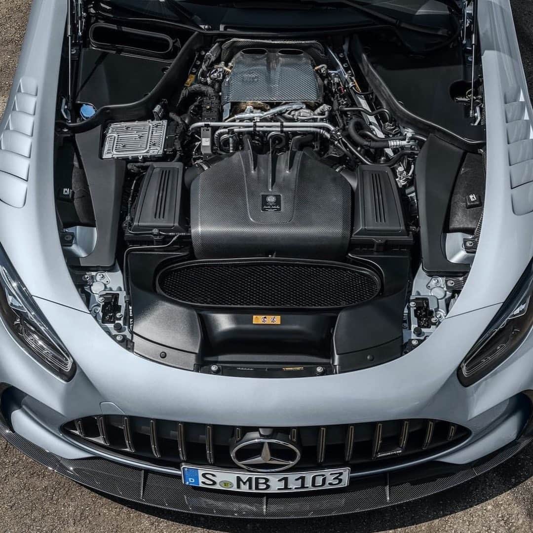HYPEBEASTさんのインスタグラム写真 - (HYPEBEASTInstagram)「@hypebeastcarclub: @mercedesamg has unveiled details on its most powerful V8 AMG ever built. The new GT Black Series sports a revamped V8 with a new flat-plane crankshaft, new camshafts, larger intercoolers, bigger turbo compressors, and an improved exhaust system resulting in 720hp and 590 lb/ft of torque. The exterior sees a number of aerodynamic upgrades providing 882 pounds of downforce at speeds of 155 mph. ⁠⠀ Photo: Mercedes-AMG」7月16日 0時02分 - hypebeast