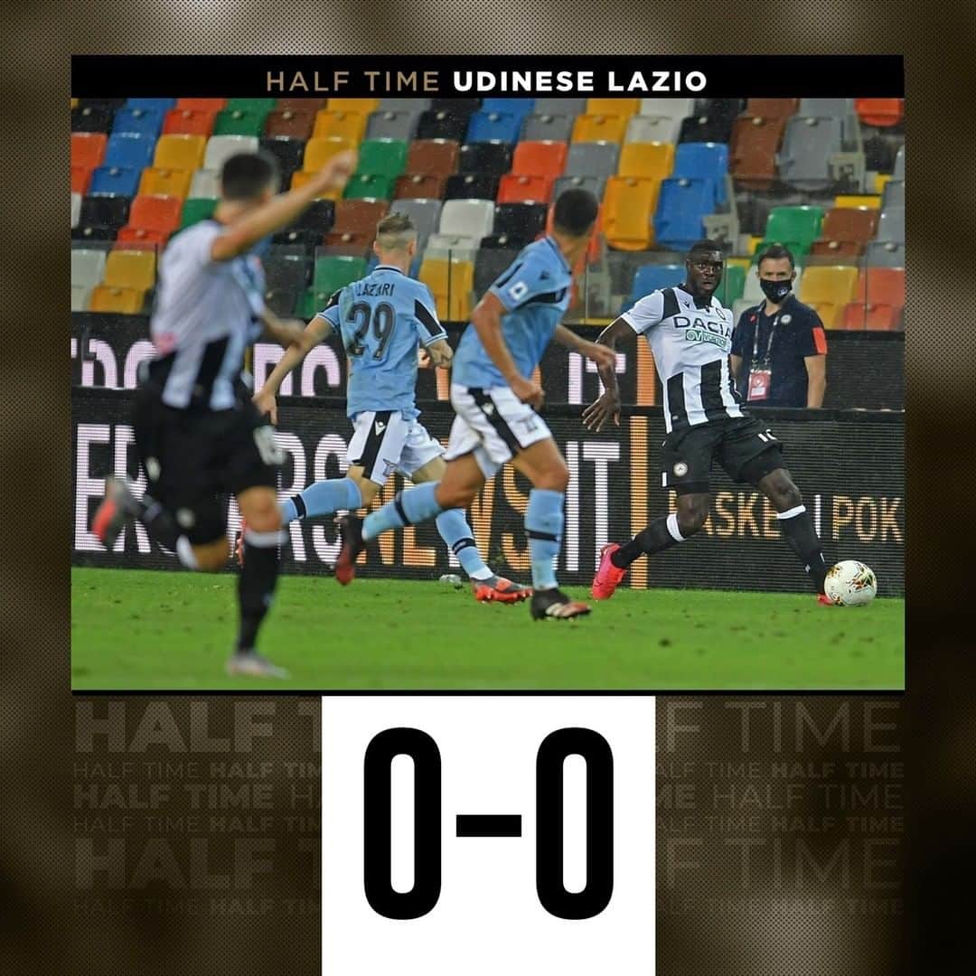 ウディネーゼ・カルチョさんのインスタグラム写真 - (ウディネーゼ・カルチョInstagram)「0-0 alla fine del primo tempo  #UdineseLazio #ForzaUdinese #AlèUdin」7月16日 5時45分 - udinesecalcio
