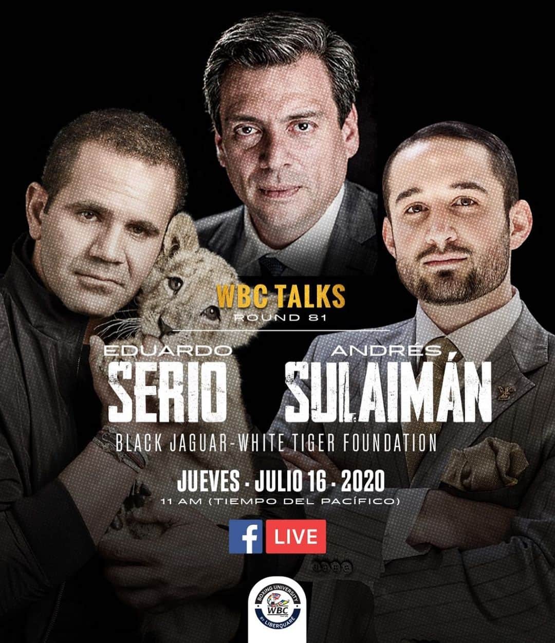 Black Jaguar-White Tiger さんのインスタグラム写真 - (Black Jaguar-White Tiger Instagram)「TOMORROW: Facebook Live with Don Mauricio Sulaiman, President of The World Boxing Council, and his nephew, Andres, one of the 5 people that I Love the most. 11AM Pacific. 1PM Mexico City. 2PM Miami. 8PM Italy. Trust me, it’ll be incredible.  @wbcboxing @andressulaiman @wbcmoro」7月16日 7時09分 - blackjaguarwhitetiger