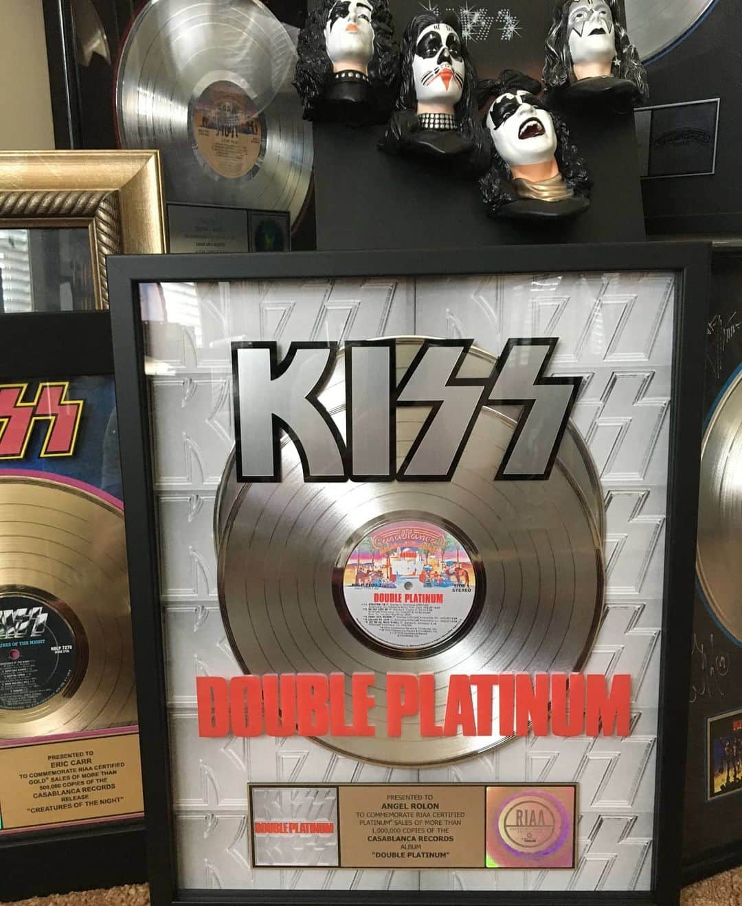 KISSさんのインスタグラム写真 - (KISSInstagram)「#CollectingKISS! Angel Rolon just received the Double Platinum RIAA award. We are glad you loved it!  Get the #KISS RIAA awards at www.KISSOnline.com」7月16日 7時18分 - kissonline