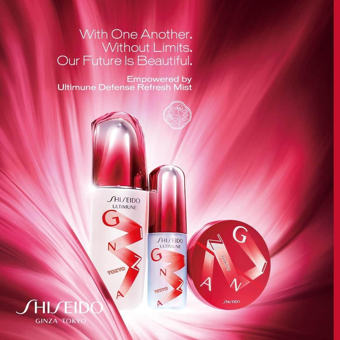 資生堂さんのインスタグラム写真 - (資生堂Instagram)「Get excited for our new Ultimune Defense Refresh Mist, Ultimune serum and SynchroSkin Cushion Compact Foundation. Set the stage for a beautiful future with these limited edition designs in our iconic, red tone. ⁣ ⁣ SHISEIDO アルティミューンから数量限定で登場した注目の新商品をご紹介！日本の夏の習慣”打ち水”発想を得たマイクロミスト状美容液「ディフェンス　リフレッシュミスト」は、暑さでバランスをくずしがちな夏の肌をクール感とみずみずしさで瞬時に満たし、肌の健やかさを守ります。⁣ ⁣ 人気のアルティミューン美容液「パワライジング コンセントレート N」の限定サイズと、クッションコンパクトケースも、資生堂を象徴する「赤」を基調とした数量限定のデザインで登場。今も未来も美しさが満ちあふれる肌へ。⁣ ⁣ 超えていこう。明日はもっと美しい。⁣ ⁣ #BeautyIsBoundless #Ultimune #資生堂」7月16日 9時00分 - shiseido