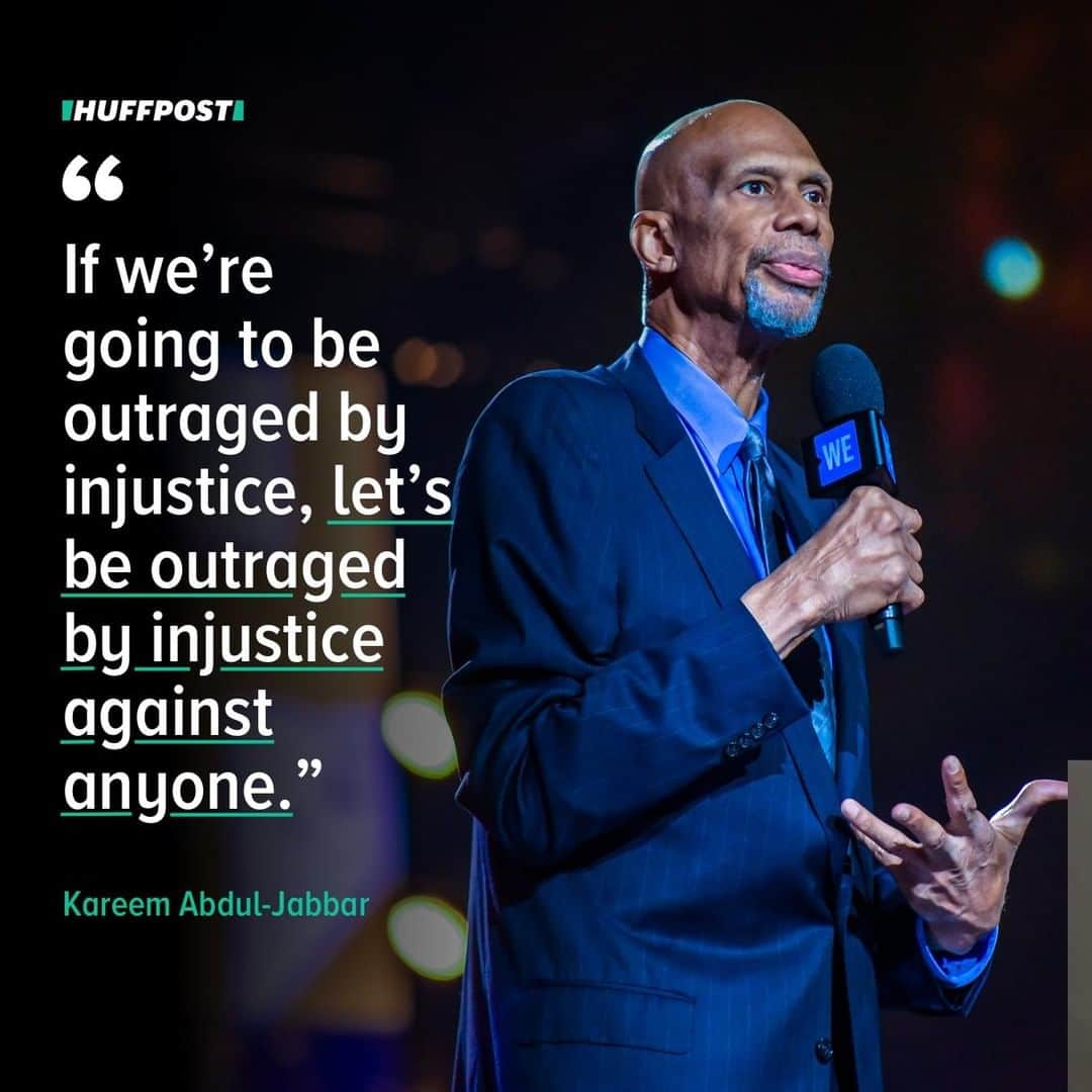 Huffington Postさんのインスタグラム写真 - (Huffington PostInstagram)「Kareem Abdul-Jabbar is criticizing fellow celebrities for casually expressing and failing to speak out against anti-Semitism, arguing that such actions are only contributing to the “Apatholypse,” which the former basketball legend defined as “apathy to all forms of social justice.”⁠ ⁠ In his latest column for The Hollywood Reporter, the athlete and activist described a number of recent anti-Semitic incidents, all occurring within the past two months, as a “very troubling omen for the future of the Black Lives Movement.”⁠ ⁠ The “shocking lack of massive indignation” following these incidents, especially considering “the New Woke-fulness in Hollywood and the sports world” as people protest police brutality and racism, was especially troubling, Abdul-Jabbar wrote.⁠ ⁠ The incidents he outlined include rapper Ice Cube posting a series of tweets implying that Jewish people were responsible for Black oppression, NFL player DeSean Jackson sharing a quote misattributed to Hitler on how “the Jews will blackmail America,” former NBA player Stephen Jackson defending DeSean Jackson, comedian Chelsea Handler (who is herself Jewish) sharing videos of Nation of Islam leader Louis Farrakhan, who has long championed Black communities but also has a long history of anti-Semitism, and President Donald Trump’s reelection campaign accusing billionaire donors of Jewish descent of “pushing for ways to rig the November election.”⁠ ⁠ “It’s so disheartening to see people from groups that have been violently marginalized do the same thing to others without realizing that perpetuating this kind of bad logic is what perpetuates racism," wrote Abdul-Jabbar. “If we’re going to be outraged by injustice, let’s be outraged by injustice against anyone.”⁠ ⁠ Read more at our link in bio. // 📷 Getty Images」7月16日 9時20分 - huffpost