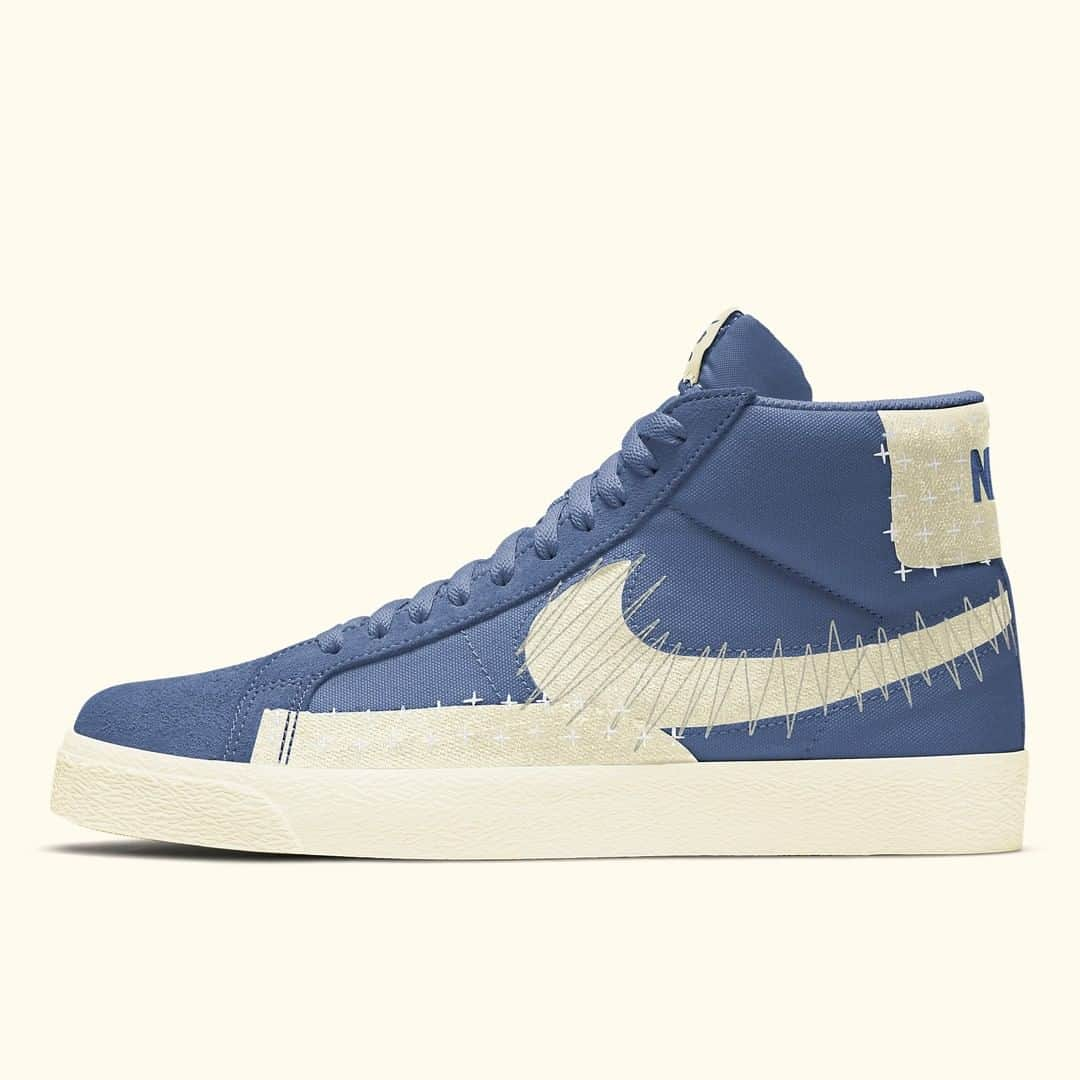 Sneaker Newsさんのインスタグラム写真 - (Sneaker NewsInstagram)「Another colorway from the upcoming Nike SB Blazer Mid Premium "Sashiko" has appeared. This reverse take sees a blue upper with a sail-tinted Swoosh, heel, and outer foxing with matching exterior stitching. Link in bio for a closer look.」7月16日 9時30分 - sneakernews