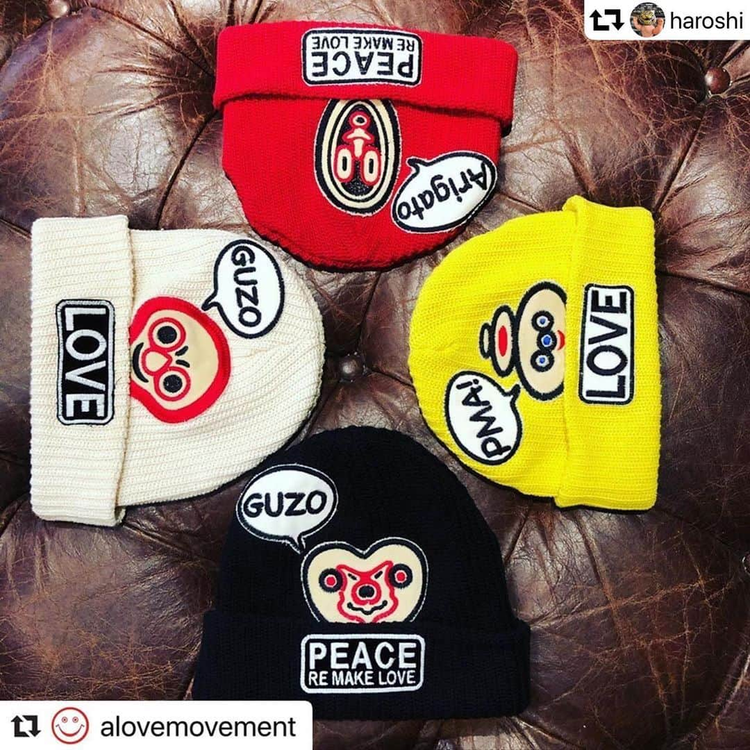 小木 "Poggy" 基史さんのインスタグラム写真 - (小木 "Poggy" 基史Instagram)「#repost @haroshi ・・・ ❤️❤️❤️  #Repost @alovemovement with @make_repost ・・・ We just made collaboration beanie cap withlong  time friend @haroshi .We made his #guzo patch and I put on my original organic cotton beanie.We ‘ll start selling soon.We have 11 different type of Guzo patch now.It’s all made in California at my studio. #haroshi #alovemovement #organiccotton #guzo #pma #arigato」7月16日 10時19分 - poggytheman