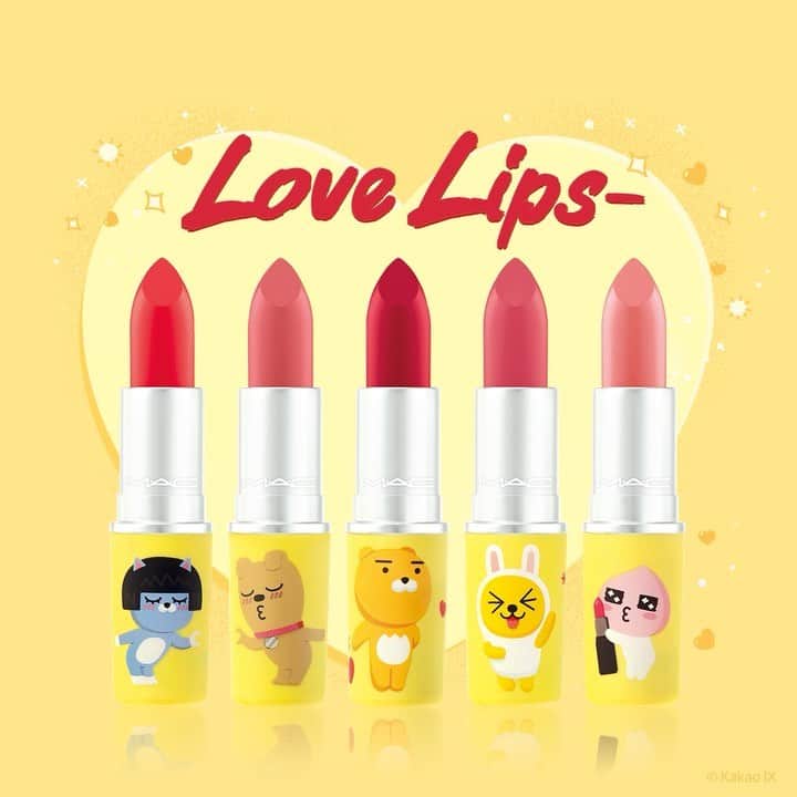 M∙A∙C Cosmetics Japanのインスタグラム：「【明日公式オンラインショップ先行発売】 韓国最大のメッセンジャーアプリ、「カカオトーク」との限定コラボコレクションが登場💄✨ ㅤ 「カカオトーク」のオリジナルキャラクターがリップスティックのパッケージに。キュートなパッケージとカラーのプレイフルなリップスティックを見逃さないで！ ※日本では4色展開となります。 ㅤ 税込¥3,630  ㅤ ※7月17日(金) 午前10時 公式オンラインショップにて発売予定。システムの影響により、発売が多少前後する可能性がございます。何卒ご了承ください。 ※7月22日(水) M·A·C心斎橋先行発売 ※7月29日(水) 全国発売  ㅤ 【公式オンラインショップ限定特典】 ☑︎7月23日(木) 23:59まで全品送料無料！ ☑︎初回ご購入のお客様へ10% OFFクーポンをプレゼント （クーポンコードwelcome）  ㅤ #MACカカオフレンズ #mackakaofriends  #MACCosmeticsJapan #MACCosmetics #MAC #MACコスメ #マックコスメ #コスメ#コスメ紹介#コスメ好き#コスメレポ #化粧品 #デパコス #コスメ部 #コスメマニア #メイク好き#メイク道具#美容大好き#美容好き#トレンドメイク#夏メイク#メイクテク#MACリップ#リップ#リップメイク#リップスティック#リップケア#ボリューム#ぷっくり#リップマニア」