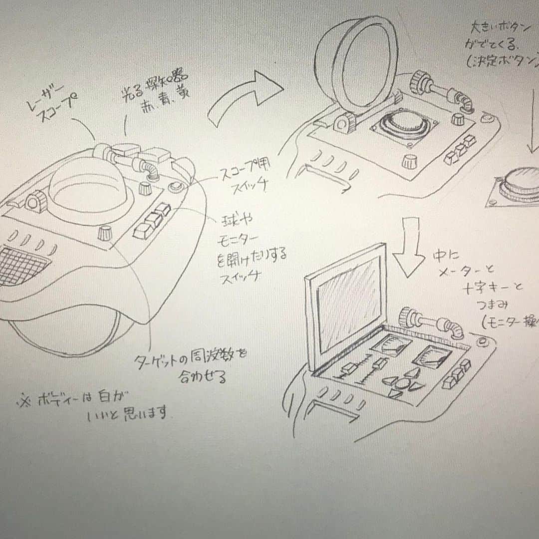 できたくん（高橋和之）さんのインスタグラム写真 - (できたくん（高橋和之）Instagram)「設計図！？  実はこれは こどもちゃれんじほっぷで ガオガオさんが腕につけてたマシーンのデザイン！！  その名もガオガオウォッチ！  できたくんが6年前くらいに書きました☆  もうガオガオさん使ってないかな？  普段は、デザインされた物を形にする仕事の方が多いけど  たまにデザインした物を形にしてもらう事もある！  やっぱりプロの造形屋さんが作るとすごいです！！ ↑映像で一瞬見たのですがそれ以来使ってるのか知らないです☆  見たことある人いたら教えてください^ ^  #こどもちゃれんじ #こどもちゃれんじほっぷ #できたおにいさん #ガオガオさん #設計図 #デザイン #ガオガオウォッチ」7月16日 13時13分 - dekitakun
