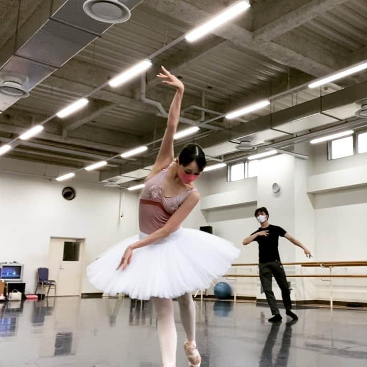 のインスタグラム：「#白鳥の湖　 今日の#リハーサル　🦢🩰  #swanlake act 2  act 3」