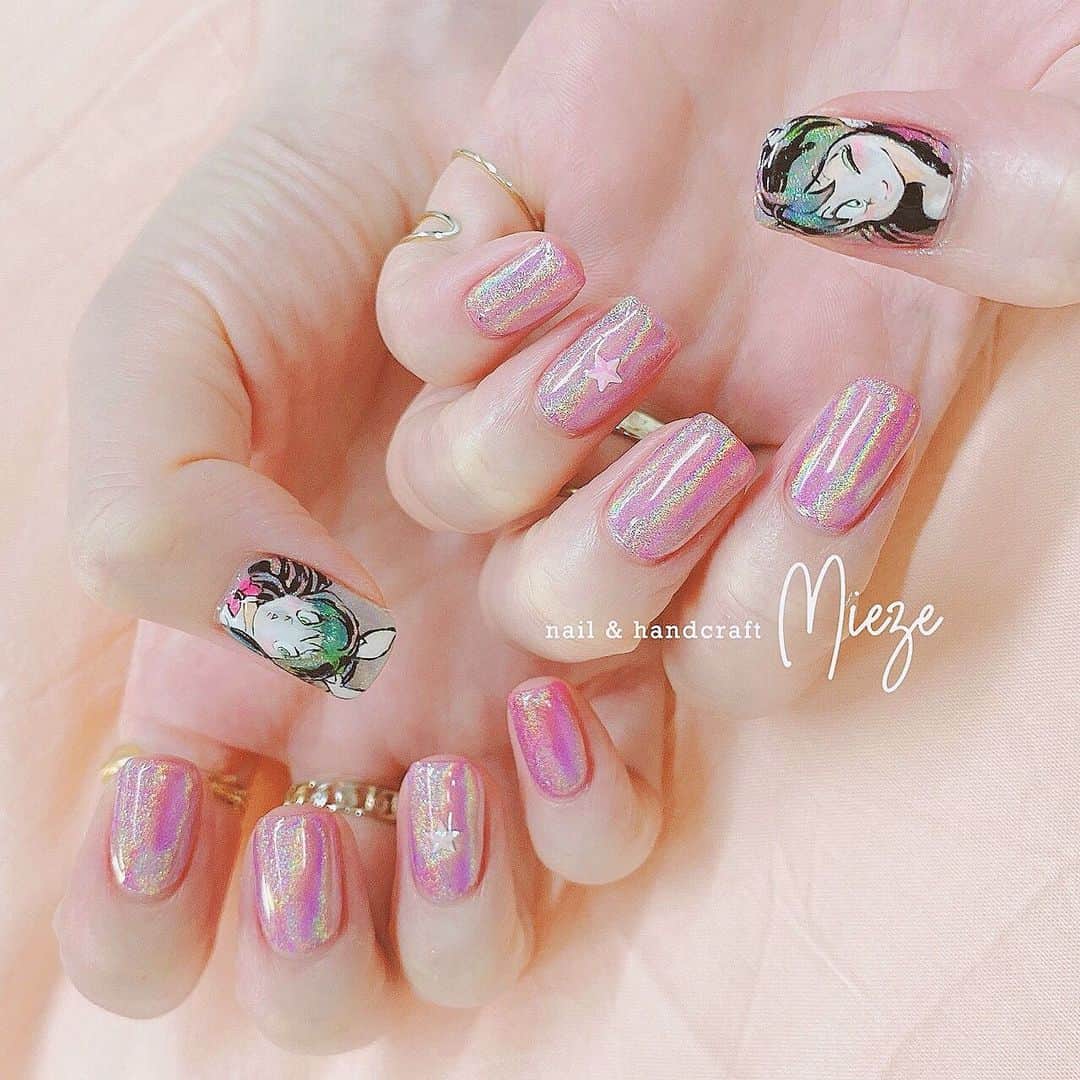 胡桃沢まひるさんのインスタグラム写真 胡桃沢まひるinstagram Mieze Nailさん Miezenail にてネイルメンテナンスしてきました まひるの大好きなラムちゃんネイル Mieze Nailさんは絵の上手さが尋常じゃなくて ラムちゃんの顔の完成度がハンパないの