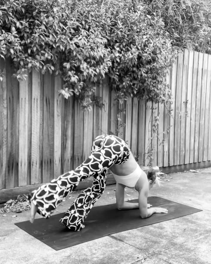ニッキ・バン ダイクのインスタグラム：「Today I thank Yoga 🤸🏼‍♀️🤸🏼‍♀️ 💜💜💜💜💜🕉🕉🕉🕉☯️☯️☯️☯️☯️💟💟💟🧞‍♀️🦄🦄」