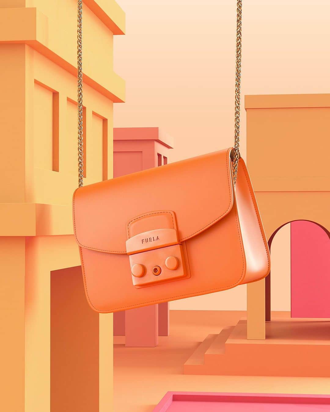 フルラのインスタグラム：「Complete your zesty color-block look with the Furla Metropolis in intense orange. Smoothly making its way through the summer, this renewed city bag is ready to make any outfit pop.  #furlametropolis #dreammetropolis #thefurlasociety #furlafeeling #newcollection #furla #accessories #fashion」