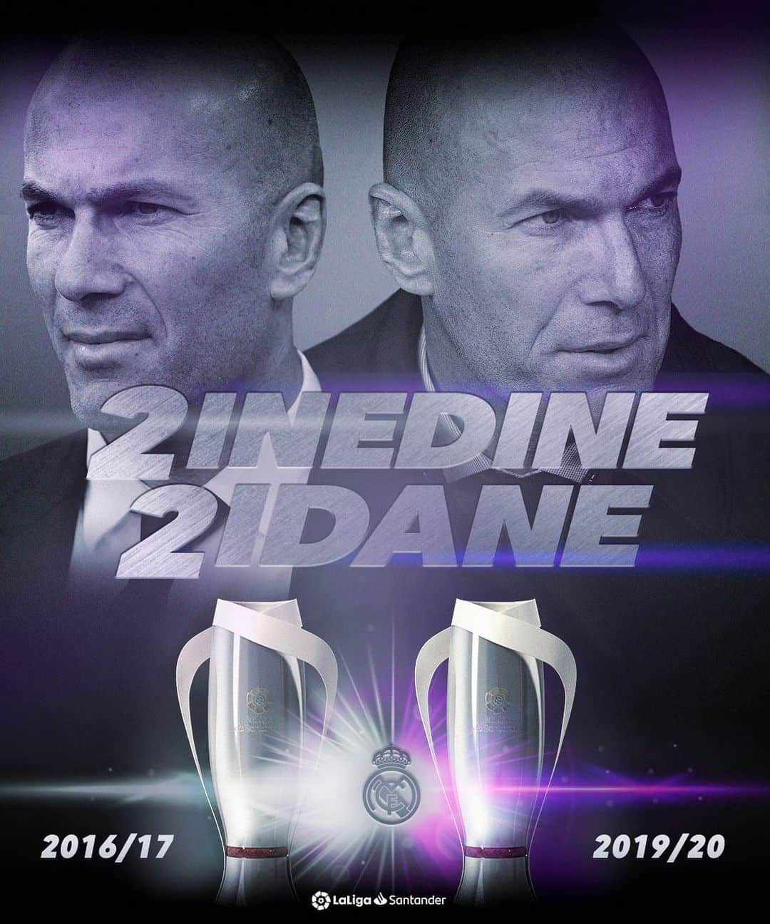 LFPさんのインスタグラム写真 - (LFPInstagram)「🏆 Zinedine Zidane 🏆  Coach ‘Zizou’ wins his second #LaLigaSantander title with @realmadrid! 🔥 • 🏆 2⃣inedine 2⃣idane 🏆  ¡Segundo título de #LaLigaSantander con el @realmadrid  para el 'Zizou' entrenador! 🔥 • #LaLigaHistory」7月17日 6時08分 - laliga