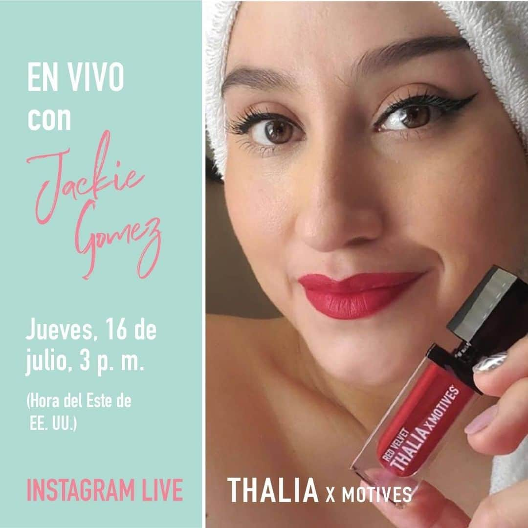 Motives Cosmeticsさんのインスタグラム写真 - (Motives CosmeticsInstagram)「HOY! Acompáñenos para un Instagram LIVE con celebrity makeup artist, @JackieGomezBeauty para aprender cómo crear hermosos looks de la alfombra roja usando la nueva paleta de @THALIA.」7月16日 21時46分 - motivescosmetics