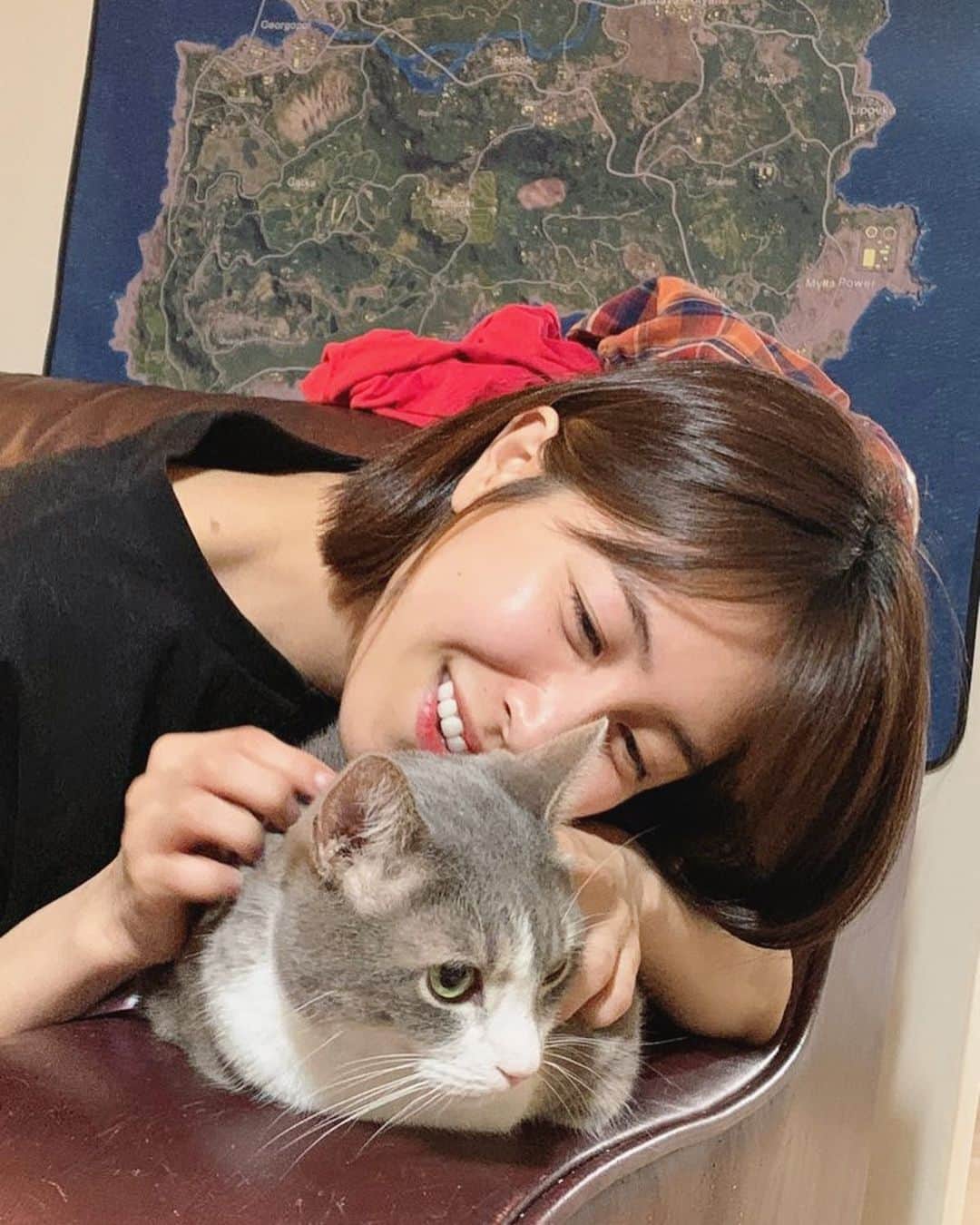 パク・ミンジのインスタグラム：「🐱💜」