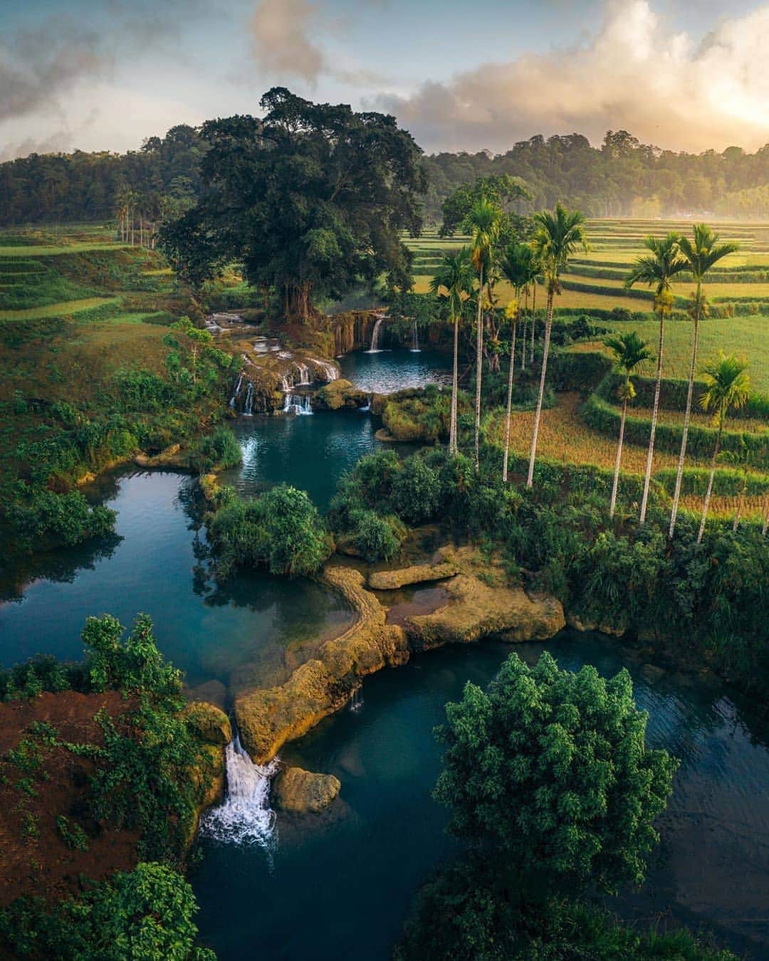 BEAUTIFUL DESTINATIONSさんのインスタグラム写真 - (BEAUTIFUL DESTINATIONSInstagram)「These natural waterfalls next to stunning rice terraces have us dreaming of traveling to Indonesia someday. ✨ 😍 Is this location on your bucket list? Let us know in the comments! (📸: @emmett_sparling 📍: Indonesia)」7月16日 22時32分 - beautifuldestinations