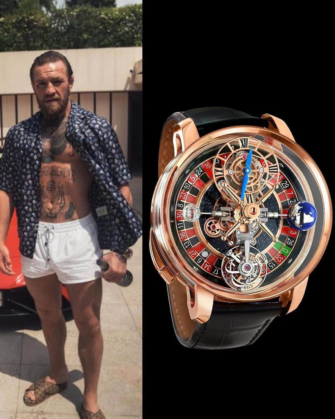 Daily Watchさんのインスタグラム写真 - (Daily WatchInstagram)「Conor McGregor (@thenotoriousmma) wearing the incredible @Jacobandco Astronomia Casino which feature a real and working miniature roulette table inside 😨 List price: $620,000 🎰 #DailyWatch」7月16日 23時26分 - dailywatch