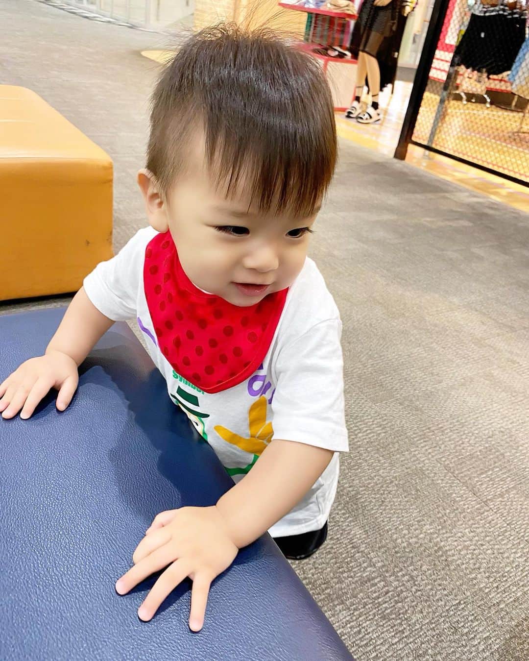 Momoeのインスタグラム：「. .  1日何回「可愛い」って言えば 気が済むんだろう。 早く気が済みたい。 . . #happy #家事 #育児 #family #家族 #boy #smile #男の子 #息子 #code #love #lucky #kids #子供 #thankyou #宝物 #ベビー #fashion #follow #心 #縁 #パパ #ママ #家族写真 #男の子ママ #赤ちゃん写真 #photo #子育て #1歳 #flower」