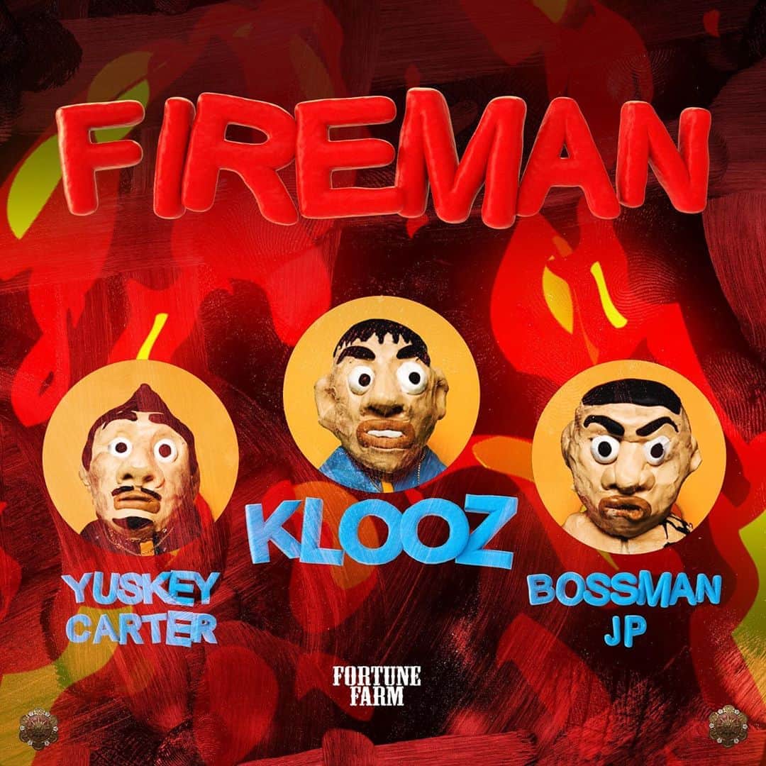 KLOOZのインスタグラム：「🚨Out Now🚨  KLOOZ - Fireman feat. Yuskey Carter & Bossman JP (Prod by Never Child)  Art by Tweli G」