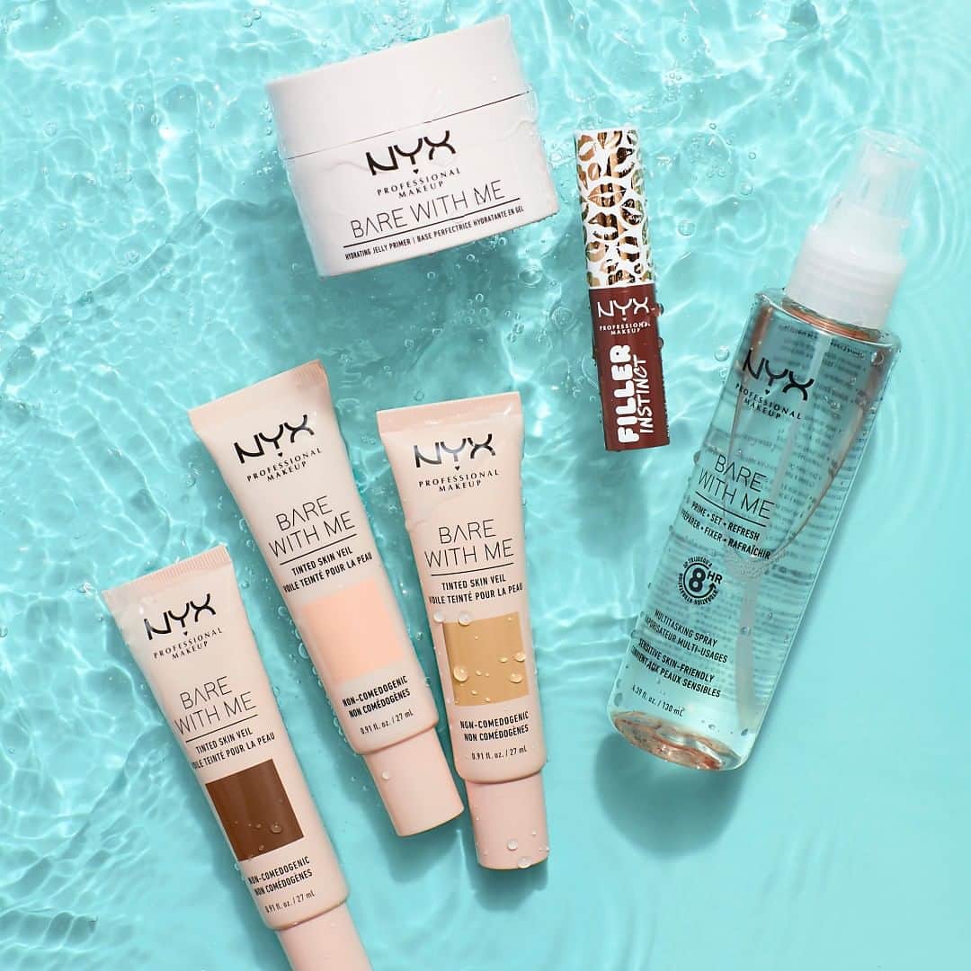 NYX Cosmeticsさんのインスタグラム写真 - (NYX CosmeticsInstagram)「Just a few of our summer faves 🤗 Which products have been essential to beating the summer heat? ☀️Here's what has been in our kits: 💧 Bare With Me Tinted Skin Veil 💧 Bare With Me Hydrating Jelly Primer 💧 Bare With Me Multitasking Spray 💧 Filler Instinct Plumping Lip Color • #nyxcosmetics #nyxprofessionalmakeup #crueltyfreebeauty」7月17日 1時41分 - nyxcosmetics