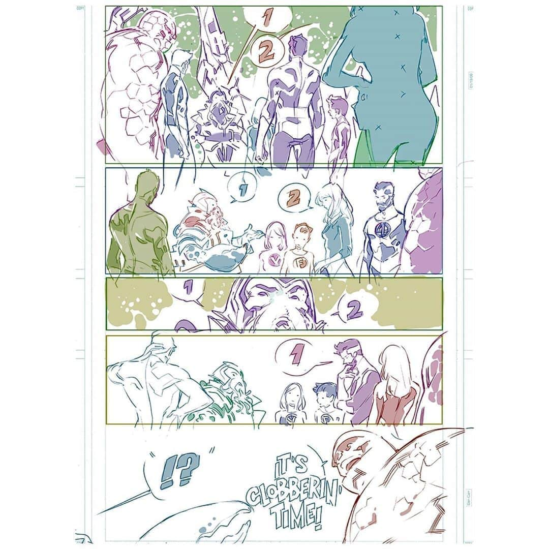 RB Silvaさんのインスタグラム写真 - (RB SilvaInstagram)「Hey guys, I know how you love layouts and every part of the process before it’s done. Here’s a layout page from Empyre Fantastic Four #0. I hope you enjoy it. :)」7月17日 4時10分 - rbsilva_comics