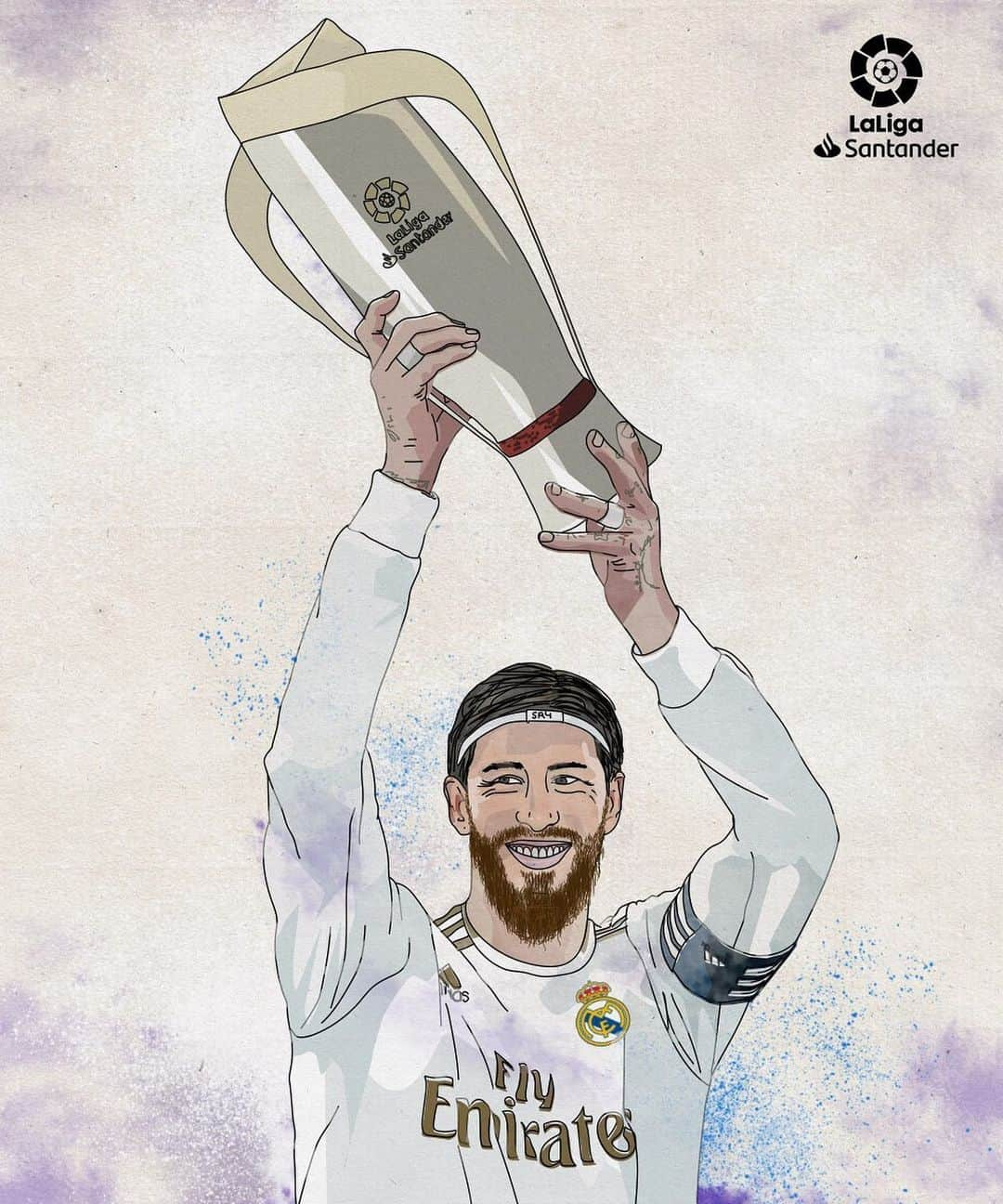 LFPさんのインスタグラム写真 - (LFPInstagram)「In the words of the captain: CHAMPIONS!  @sergioramos 💜 #LaLigaSantander • Palabra de capitán: ¡CAMPEONES!  #SergioRamos 💜 #LaLiga Santander • #RealMadrid #Football #Winners」7月17日 7時52分 - laliga