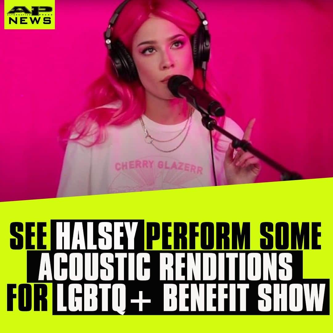 Alternative Pressさんのインスタグラム写真 - (Alternative PressInstagram)「WATCH: @iamhalsey performed a few songs acoustically for the first time during her latest LGBTQ+ benefit show in partnership with @magnum⁠ LINK IN BIO⁠ .⁠ .⁠ .⁠ #halsey #lgbtq #lgbtqia #lgbtqcommunity #lgbtqpride #lgbtqbenefit #truetopleasure #truetopleasurebenefit #truetopleasureshow #acousticsongs #acousticset #magnum #magnumicecream #alternativepress #altpress」7月17日 10時30分 - altpress