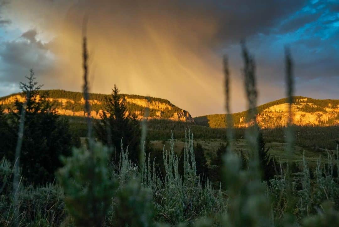 エミリー・ハリントンのインスタグラム：「Wyoming skies in full drama llama 🦙 mode 💥   ~ Crow, Cheyenne, Sioux territories ~」