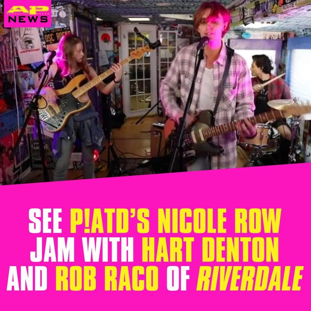 Alternative Pressさんのインスタグラム写真 - (Alternative PressInstagram)「WATCH: See @thecwriverdale stars @hartdenton and @robraco jam with @panicatthedisco’s @nicolesrow for new song “Inside Me”⁠ LINK IN BIO⁠ .⁠ .⁠ .⁠ #nicolerow #hartdenton #robraco #panicatthedisco #patd #riverdale  #insideme #alternativepress #altpress」7月17日 12時00分 - altpress