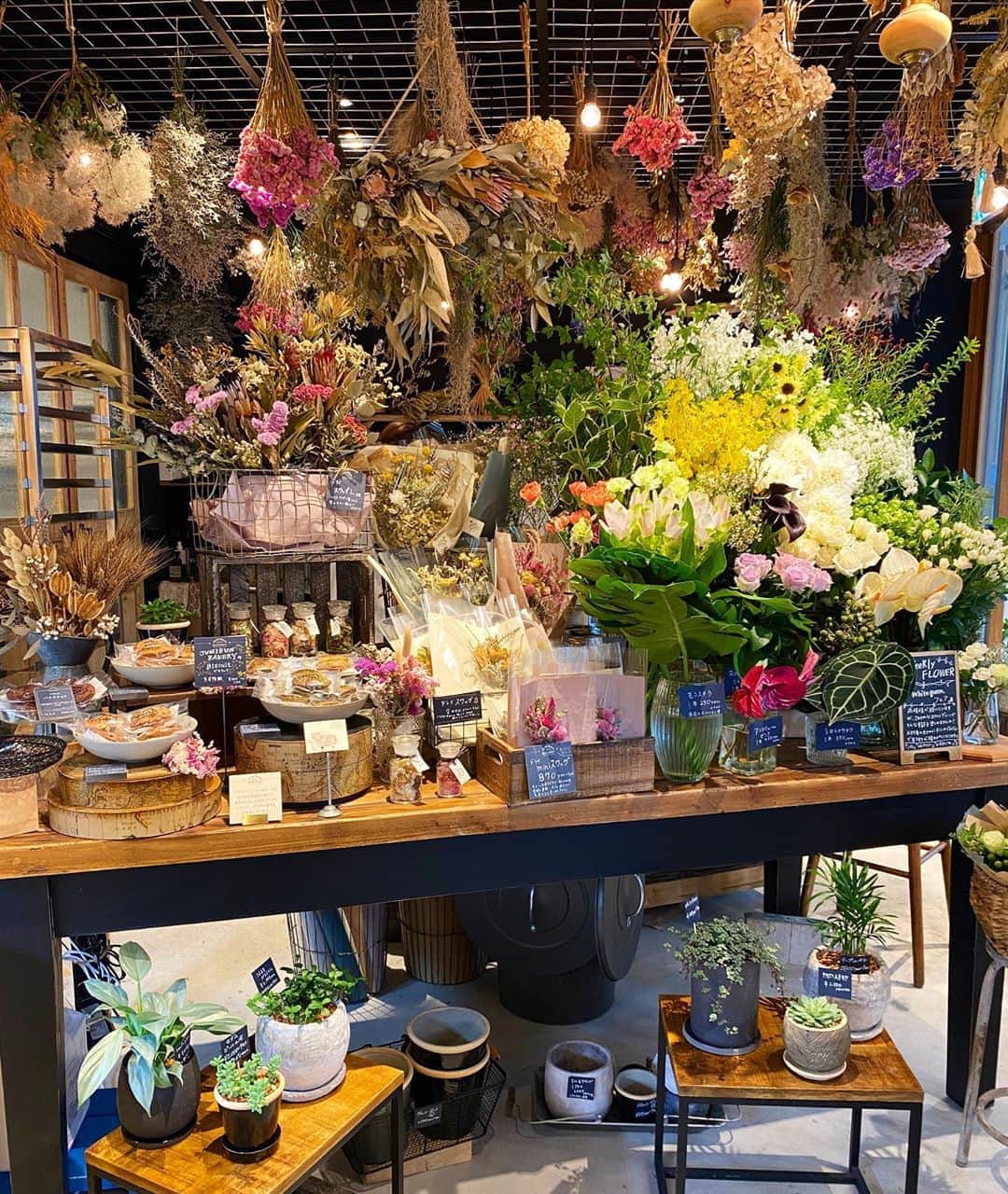 新田朝子さんのインスタグラム写真 - (新田朝子Instagram)「可愛いお花屋さん兼ケーキ屋さん。 この素敵すぎる空間に思わず写真を、、☺️✨ カーネーションとケーキを買ってきました。 . #お花好きな人と繋がりたい #花のある暮らし #花と生きる #お花 #花屋 #プリザーブドフラワー #フラワーアレンジメント」7月17日 13時26分 - asako.nitta