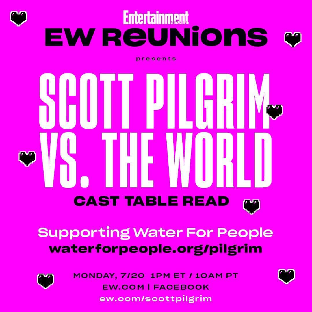 エドガー・ライトさんのインスタグラム写真 - (エドガー・ライトInstagram)「Monday July 20 at 1pm EST, join me and damn near the full cast for the @entertainmentweekly 10th anniversary virtual read of SCOTT PILGRIM VS THE WORLD in support of @waterforpeople, bringing cleaner & safer water to areas in need worldwide. ‬Featuring: Michael Cera, Mary Elizabeth Winstead, @ellewongster @chrisevans @annakendrick47 @plazadeaubrey @markwebber @msalisonpill @mistergarf @brandonjrouth @satyasees @smittybacall @radiomaru and Jason Schwartzman!!! Visit waterforpeople.org/pilgrim to donate & learn more. (Link in bio)」7月18日 0時03分 - edgarwright