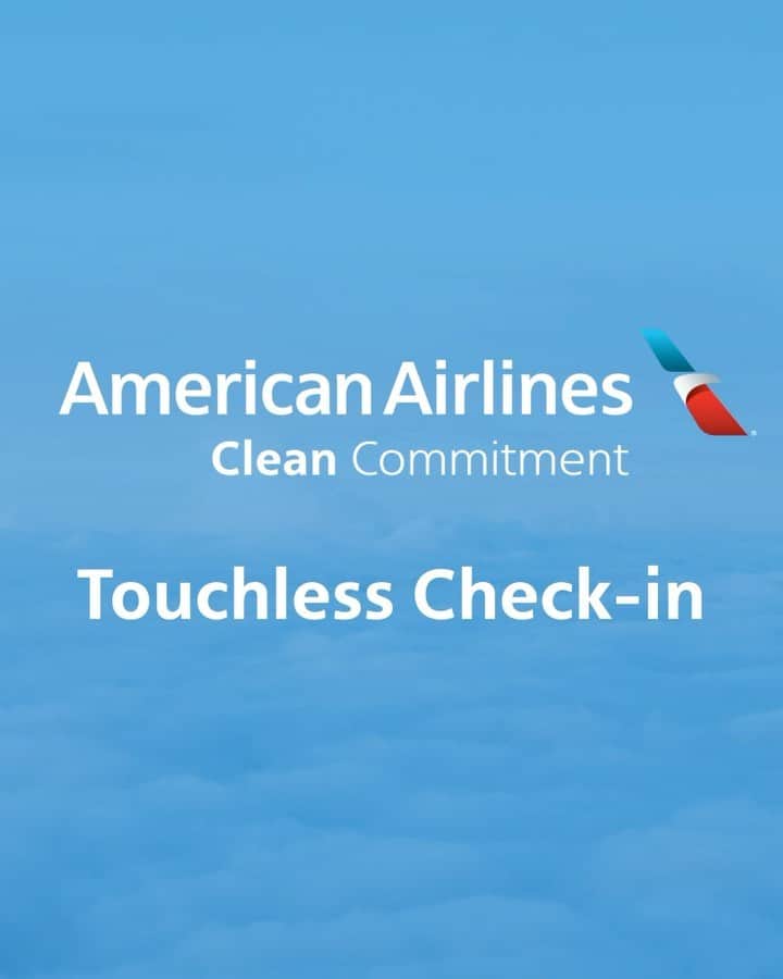 アメリカン航空のインスタグラム：「Introducing touchless kiosks for checking bags, the latest step in our Clean Commitment. The simple process reduces contact when at the airport. Get the details on our Commitment to Clean link in bio.」