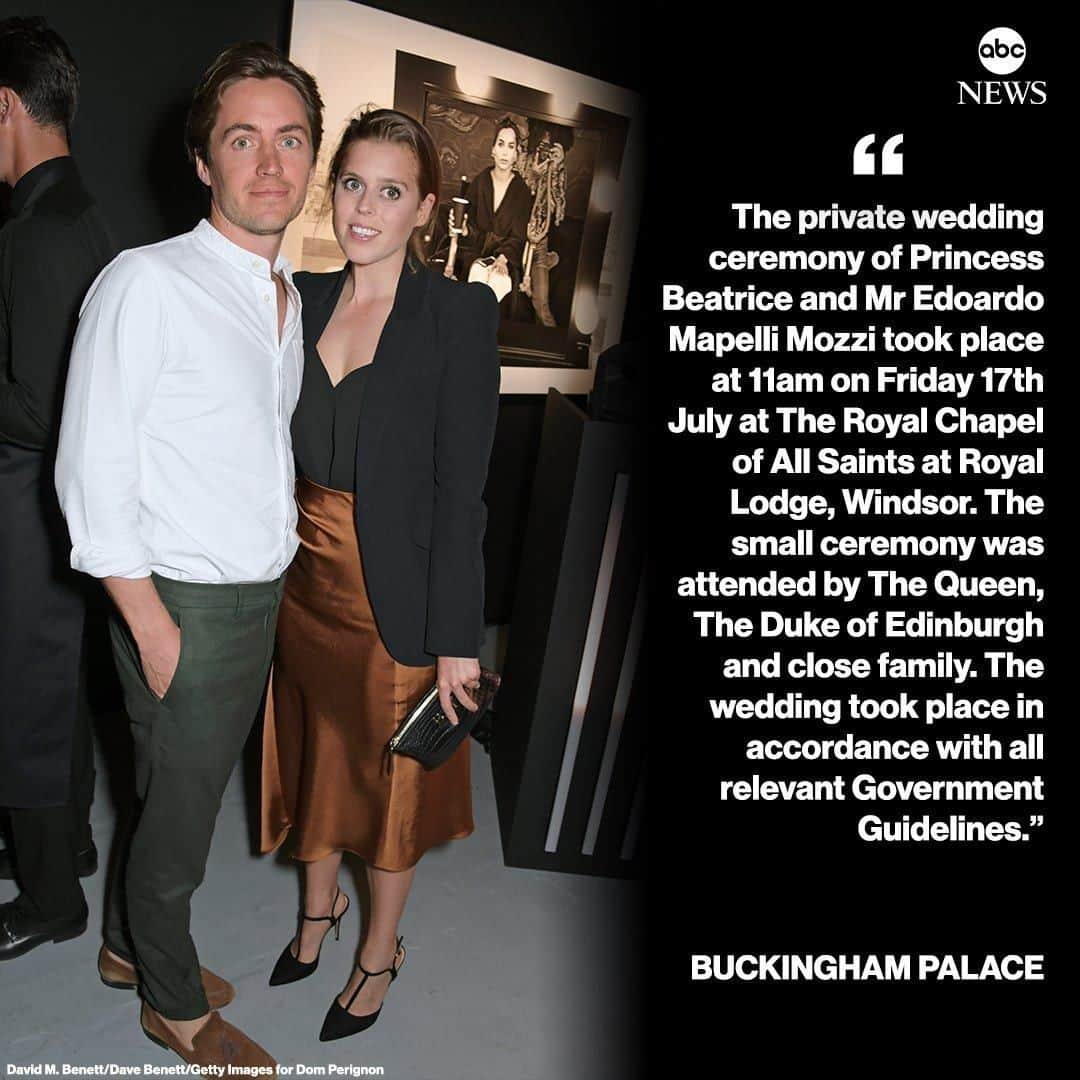 ABC Newsさんのインスタグラム写真 - (ABC NewsInstagram)「NEW: The private wedding ceremony of Princess Beatrice and Edoardo Mapelli Mozzi has taken place, Buckingham Palace announces.  "The small ceremony was attended by The Queen, The Duke of Edinburgh and close family," a statement confirmed. #royalfamily #princessbeatrice #queenelizabeth #britishmonarchy」7月17日 21時40分 - abcnews