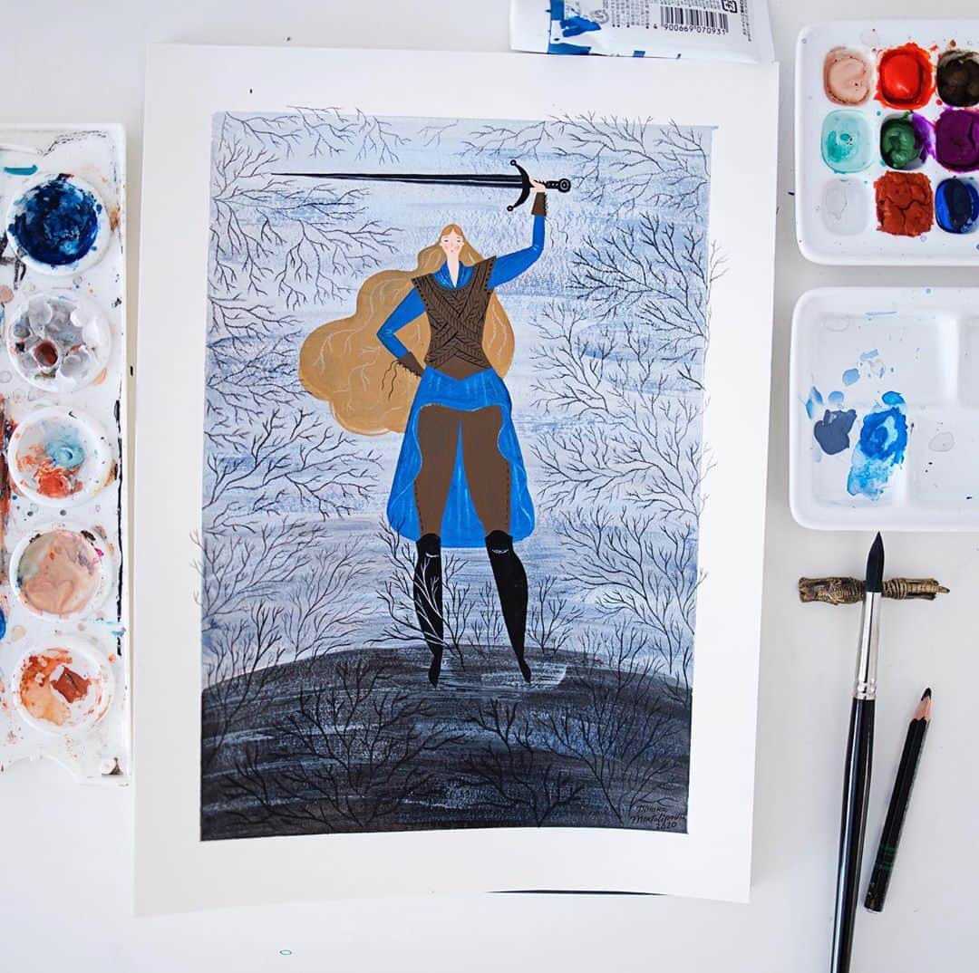 Dinara Mirtalipovaのインスタグラム：「You know how much I love fantasy world! I'm beyond excited to partner with @Netflix to announce their new show @Cursed! It's the Arthurian legend reimagined, it's magical, it's inspiring and seeing brave female characters swinging swords is just so cool! 😊I hope you will love it as much as I did! Cursed is now streaming, only on @Netflix! #Cursed #sponsored」