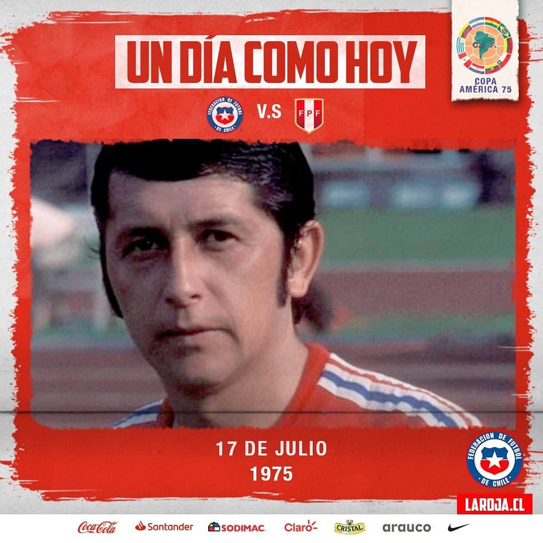 サッカーチリ代表チームさんのインスタグラム写真 - (サッカーチリ代表チームInstagram)「‪🇨🇱 El 17 de julio de 1975, Francisco "Chamaco" Valdés disputó su último partido en #LaRoja ‬  👏 13 años defendiendo la camiseta de Chile   ‪🎙 @chamagol32, sobrino del histórico jugador, comentó: "La #SeleccionChilena siempre marcó un momento importante para mi tío"  #Chile #FutbolChileno #Chamaco」7月18日 10時22分 - laroja