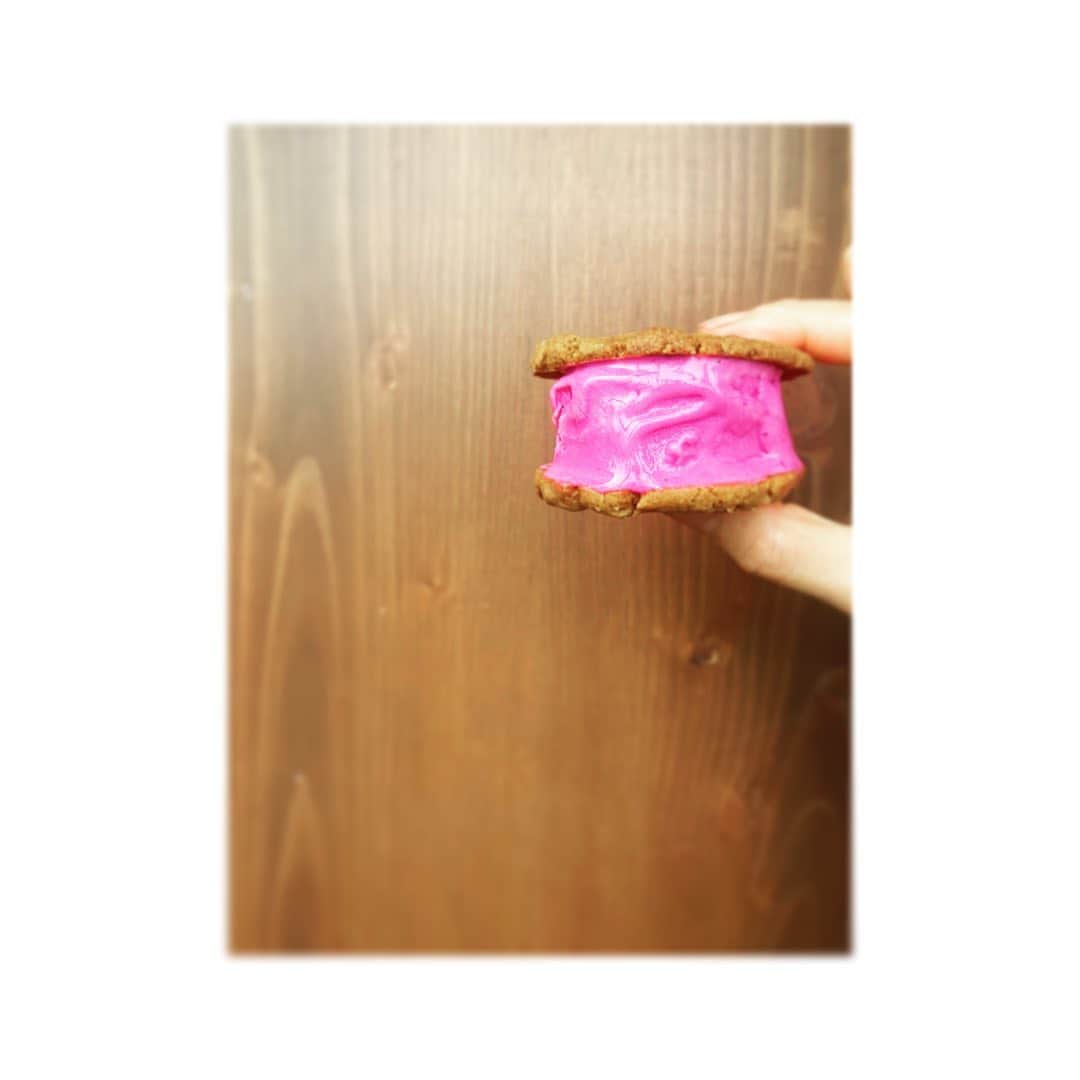 journaleatripさんのインスタグラム写真 - (journaleatripInstagram)「pink  京都千代豆腐さんの豆乳を 使用したら、まぁーなんて濃厚 お豆腐ムースアイスがぴんく色になりました。 といえるほどの仕上がりに。 折角なので植物性の力合わせ ということで happy nuts使って ピーナッツ🥜クッキーでサンドに。 さぁどうだ。  色から元気をもらえます。  #千代豆腐#happynutsday #omefarm」7月18日 10時30分 - eatripjournal