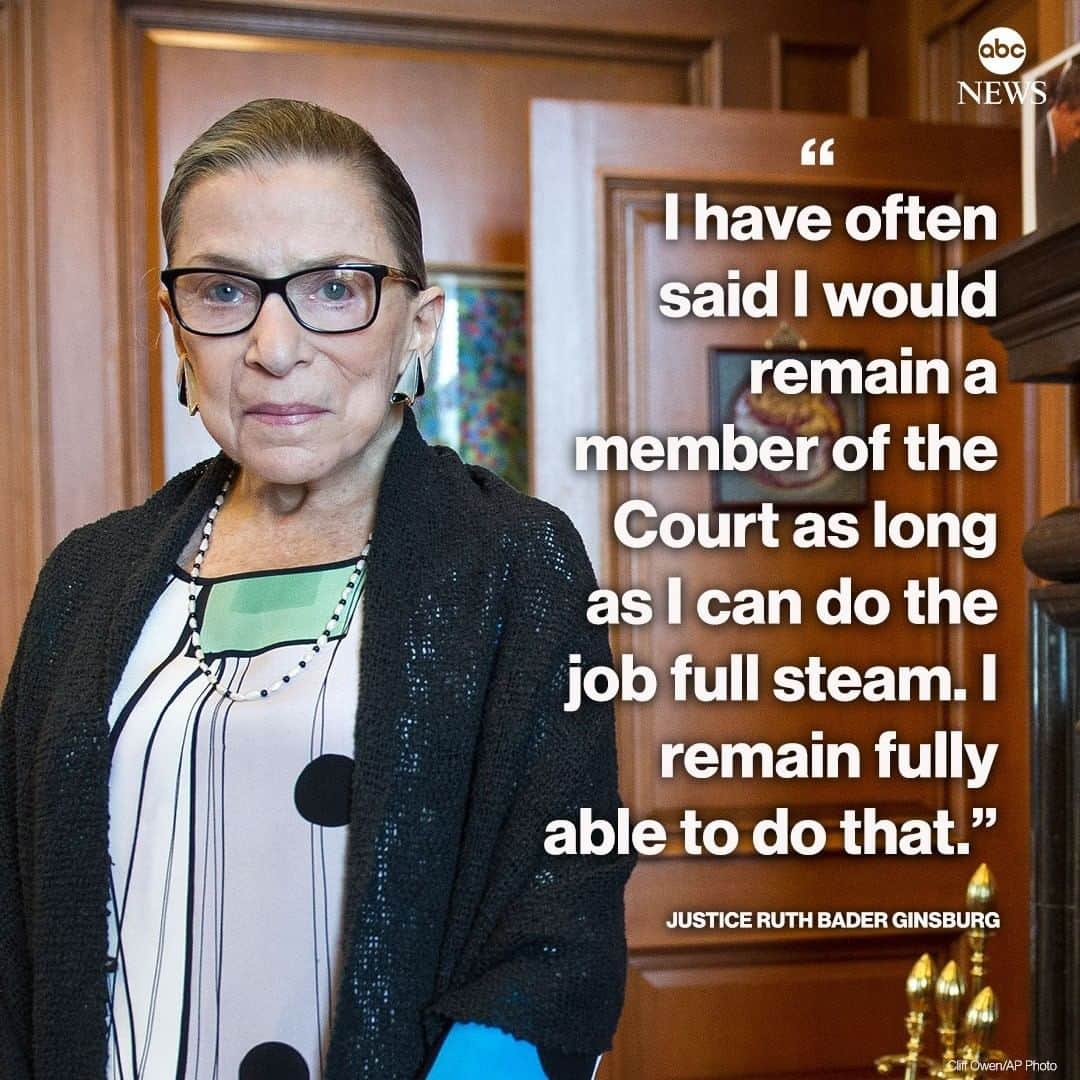 ABC Newsさんのインスタグラム写真 - (ABC NewsInstagram)「BREAKING: Supreme Court Justice Ruth Bader Ginsburg reveals she’s undergoing chemotherapy to treat a recurrence of cancer.  “I have often said I would remain a member of the Court as long as I can do the job full steam," she says. "I remain fully able to do that." #ruthbaderginsburg #rbg #supremecourt #cancer」7月18日 1時31分 - abcnews