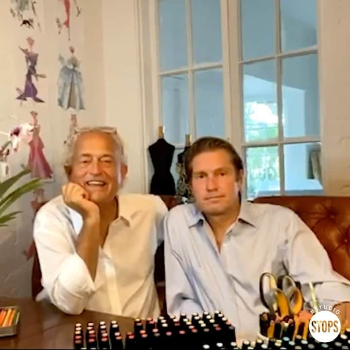 Fashion Weekのインスタグラム：「The dynamic duo behind @badgleymischka — Mark Badgley and James Mischka — give a BTS glimpse into their design process, from the first sketch to the final look! Watch now on @nyfw's IGTV.」