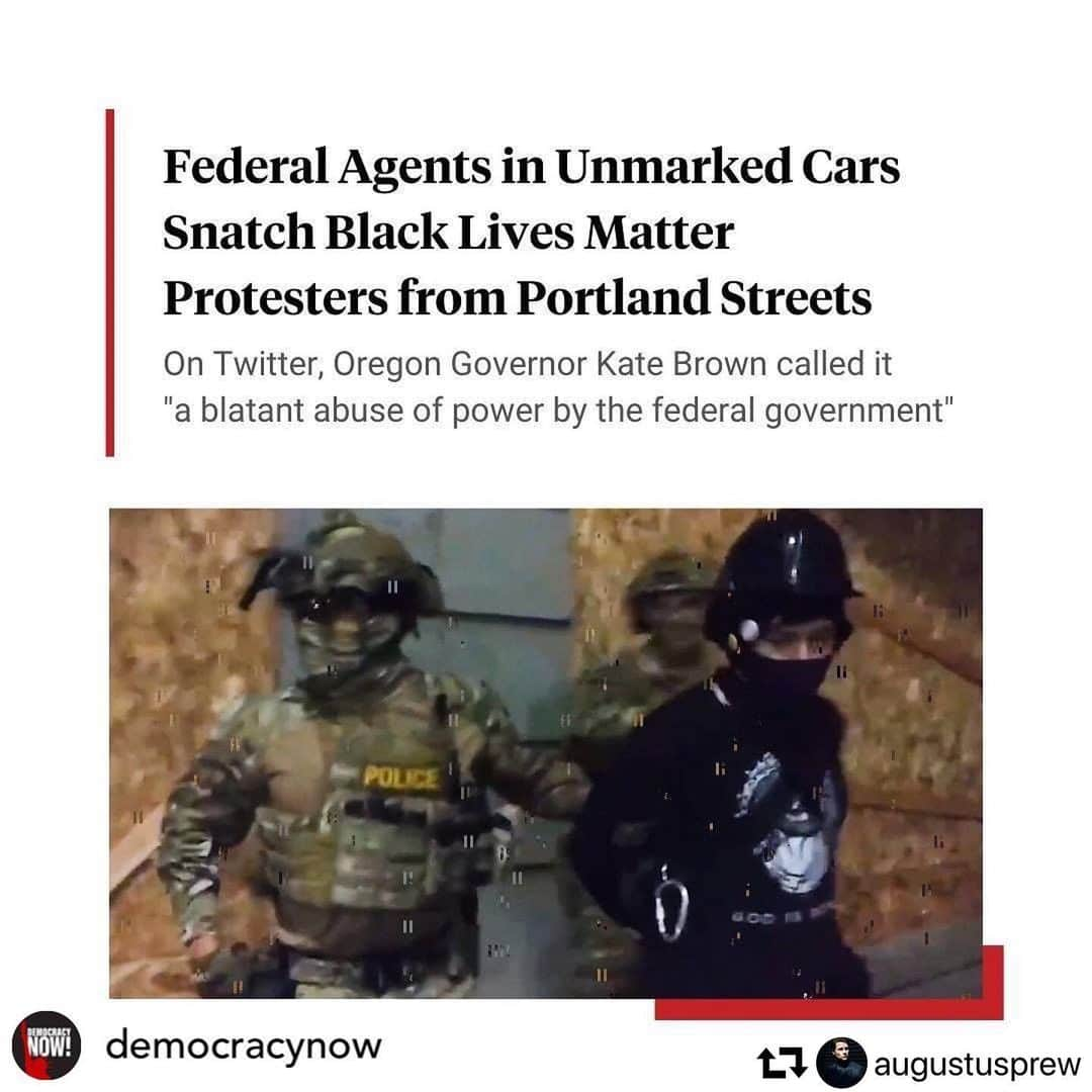 マイケル・ドイルのインスタグラム：「#repost @augustusprew ・・・ Definitely time for everybody to turn their attention to Portland, OR where an unbadged, unknown, unaccountable militia answering only to the President is indiscriminately arresting protesters and taking them to unknown locations. This is not a drill. This is what happens in authoritarian regimes. It is not legal to do this in democracies. Trump is seeing if he can get away with this in Portland and then replicate this all over the country. This is what the SS was to Hitler. This is the president using the federal gov’t to blatantly defy the constitution and arrest people for exercising their constitutional right to protest and to express their opinion. All hands on deck. This should be very alarming to all Americans who believe in democracy. #portlandoregon #blm #blacklivesmatter」