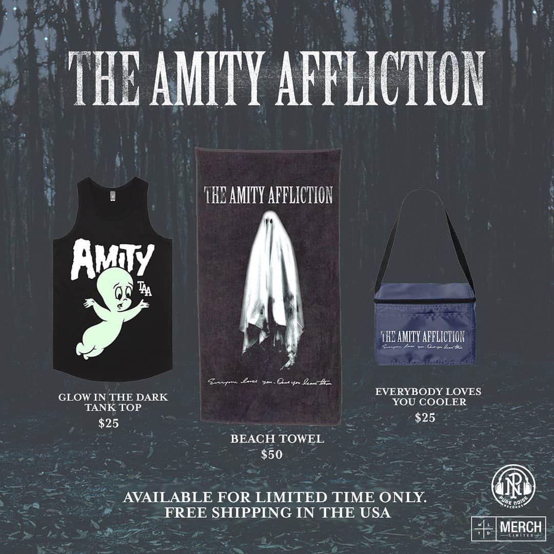 The Amity Afflictionさんのインスタグラム写真 - (The Amity AfflictionInstagram)「New Summer items now at @merchlimited. Free Shipping in the US. Link in the bio. Only available for a limited time. #TheAmityAffliction #PureNoiseRecords #TAA #everyonelovesyouonceyouleavethem」7月18日 3時51分 - theamityaffliction