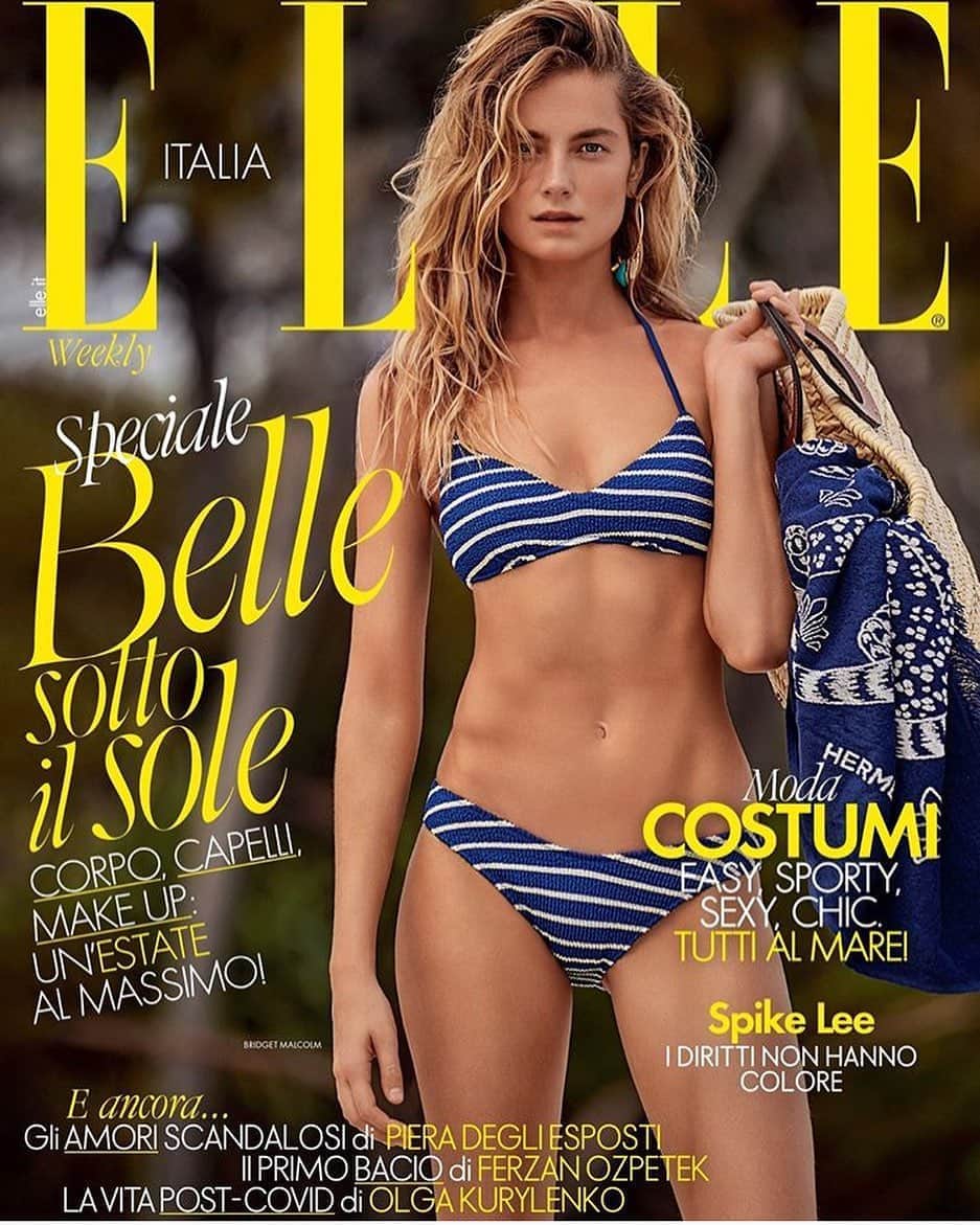 CALZEDONIAさんのインスタグラム写真 - (CALZEDONIAInstagram)「Cover story! ✨ From @elle_italia our striped bikini, with a new blue style! [Bikini Natalie 1632] #calzedonia #NewIn #bikini #summer」7月18日 4時35分 - calzedonia