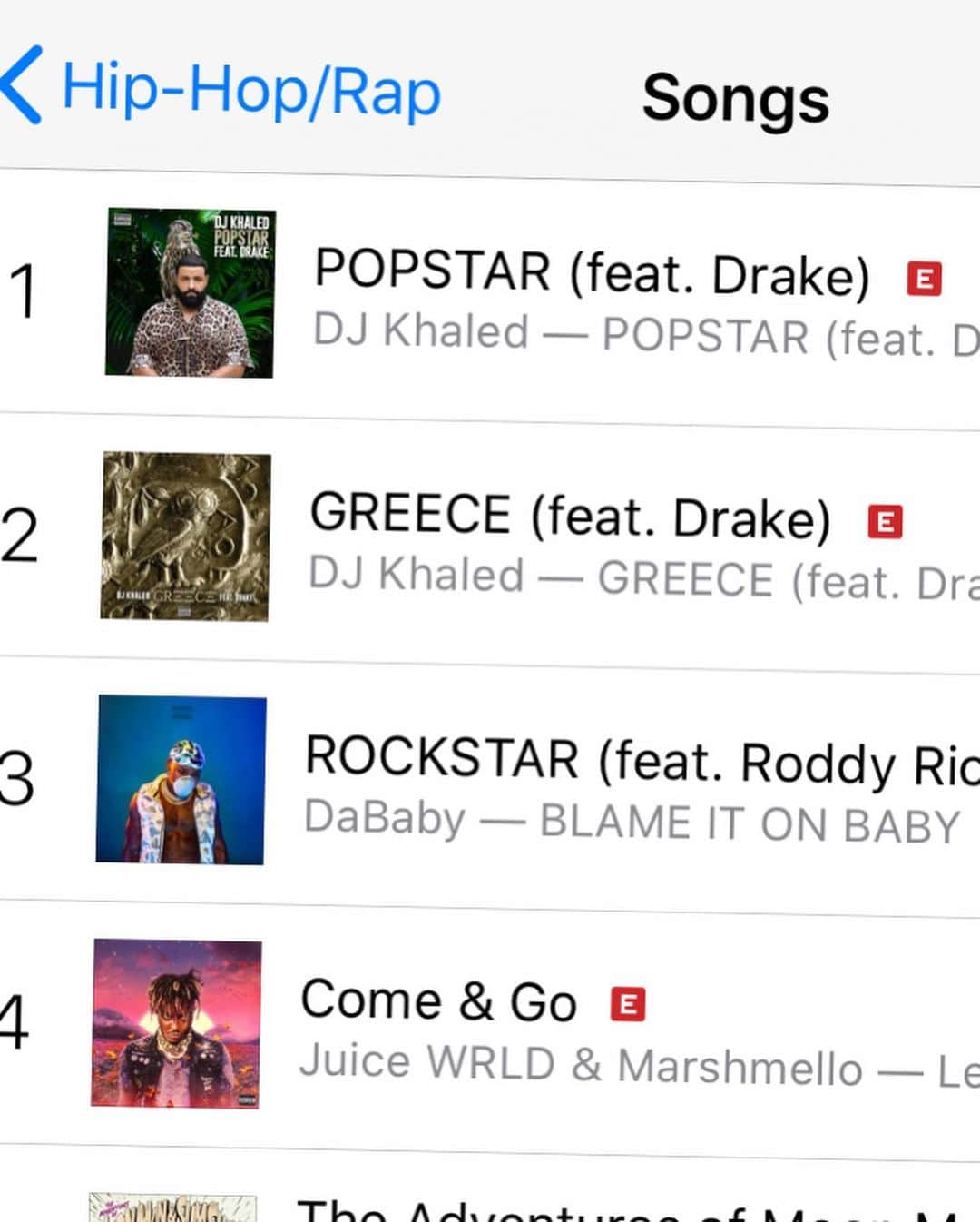 DJキャレドさんのインスタグラム写真 - (DJキャレドInstagram)「#1 on @applemusic ! That was fast ! Less than 24 hours ! #1 ! #POPSTAR ⭐️! And #GREECE ON ITS WAY UP FAST!  OH YEAH AND #POPSTAR #1 on HIPHOP ITUNES AND #GREECE #2 on HIPHOP ITUNES 🦉🔑🔑😤 @djkhaled @champagnepapi ! @ozmusiqe  FANLUV LETS GO ! FANLUV I LUV YOU !  We have the best fans!  #WETHEBEST #OVO KHALED KHALED THE ALBUM COMING THIS YEAR  Luv always KHALED KHALED」7月18日 5時55分 - djkhaled